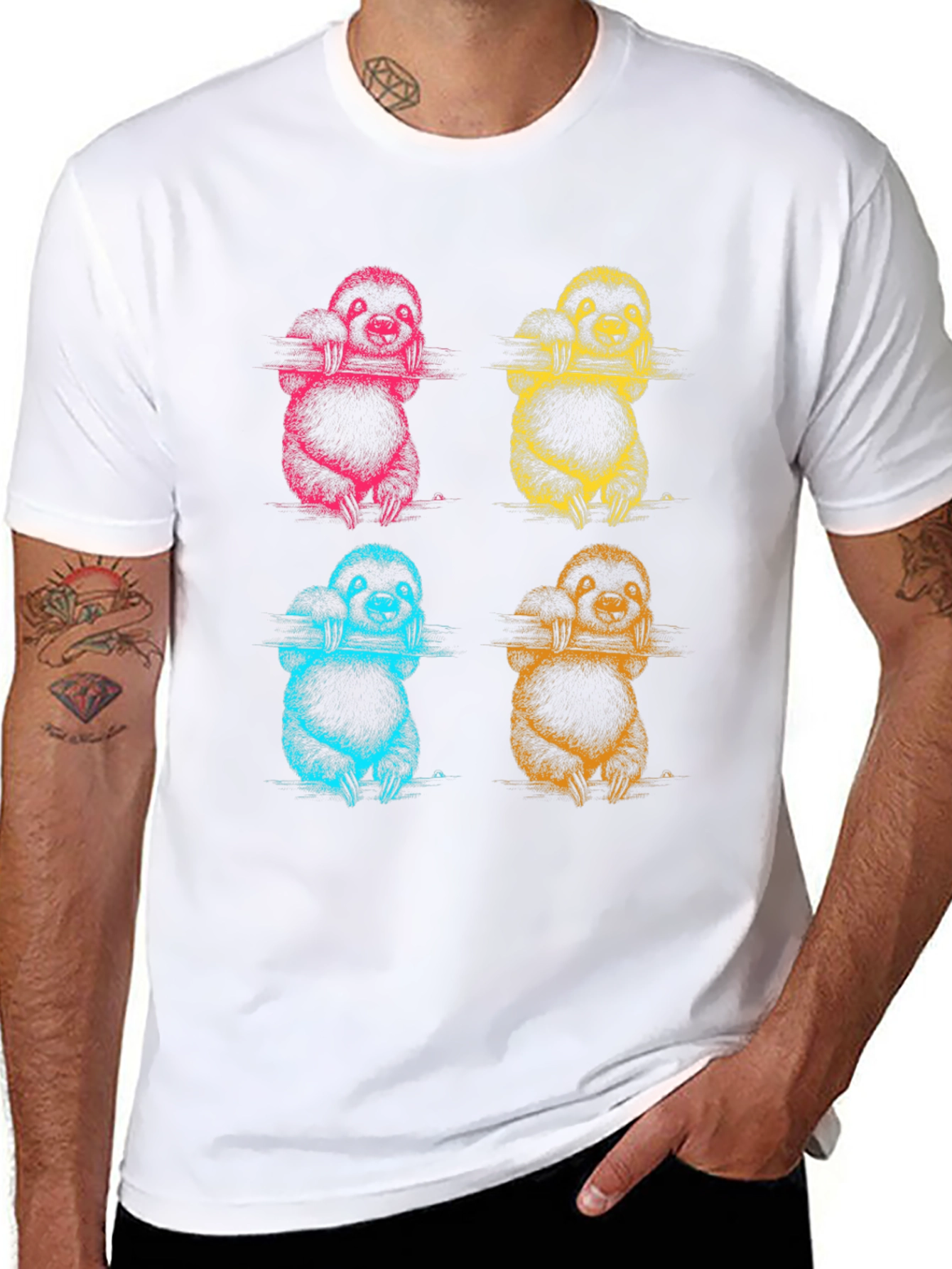 Sloth Pop Art T-Shirt - Fun Graphic Tee