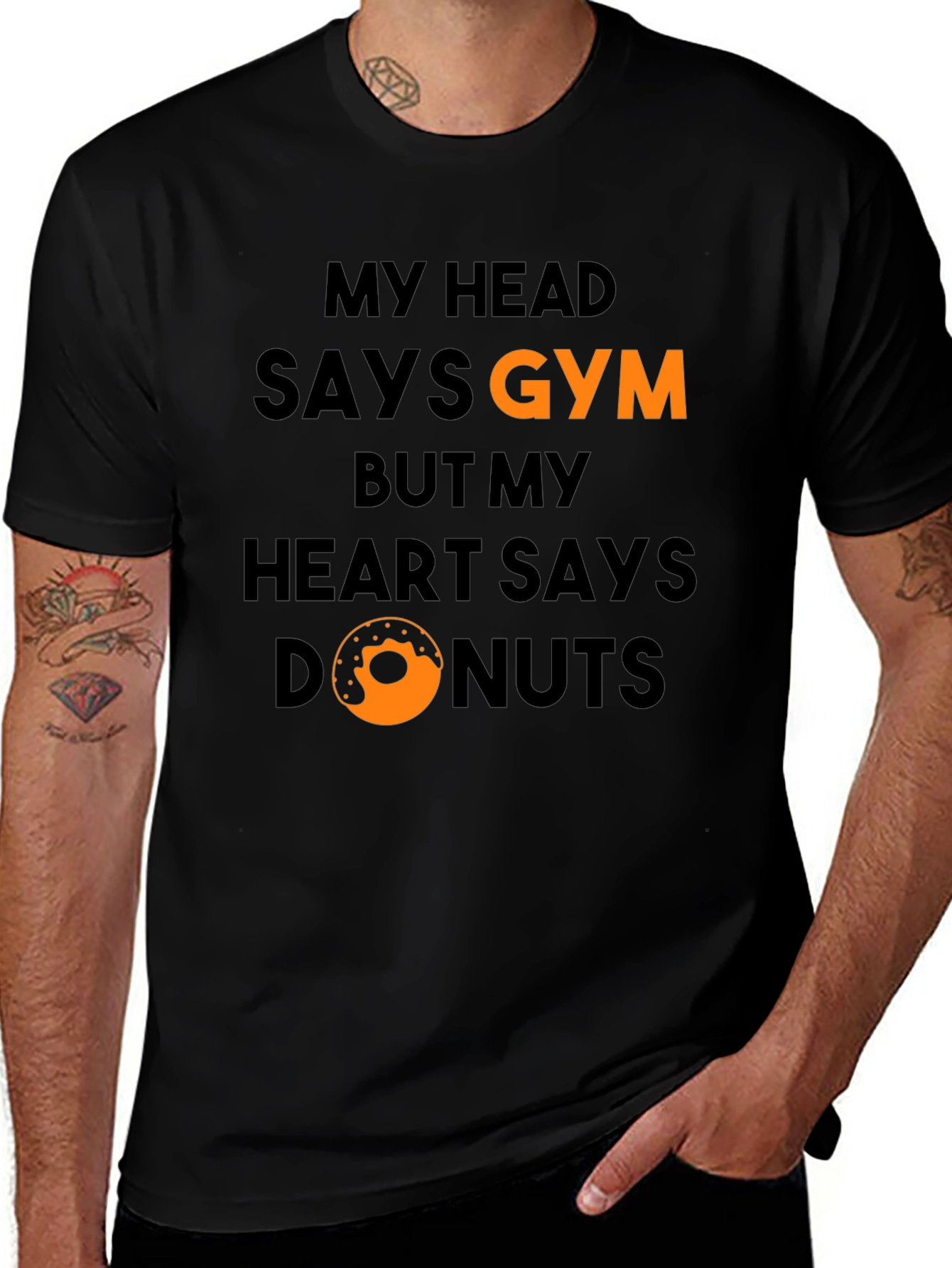 Gym vs Donuts Graphic T-Shirt