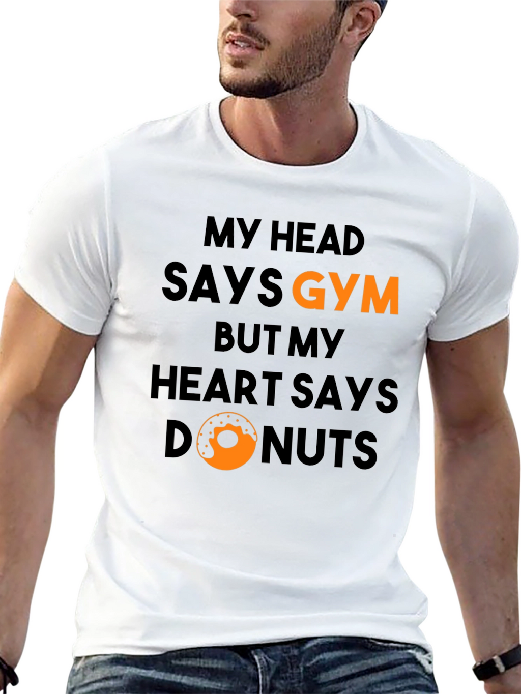 Gym vs Donuts Graphic T-Shirt