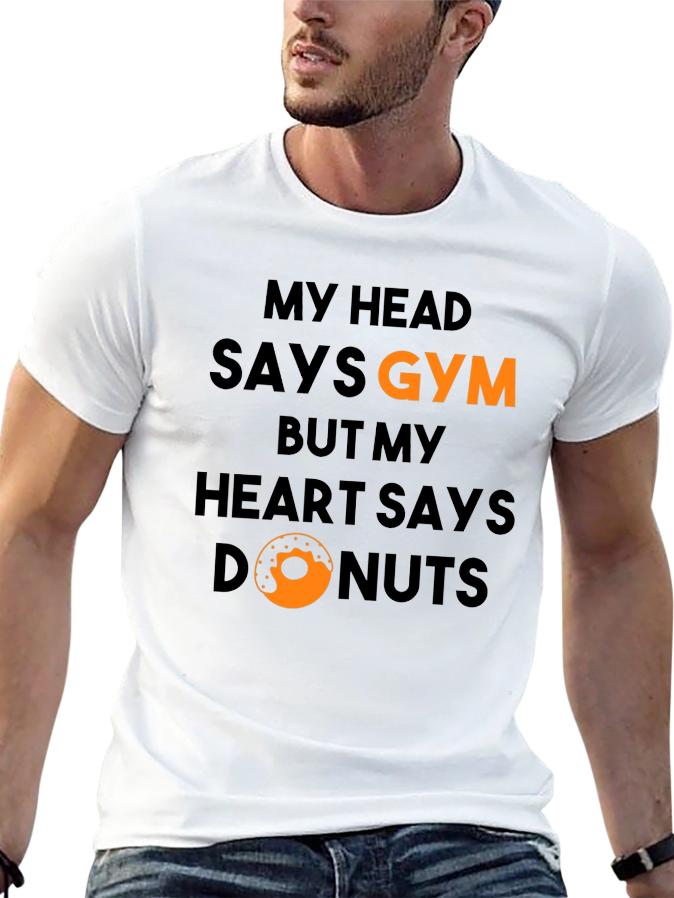Gym vs Donuts Graphic T-Shirt