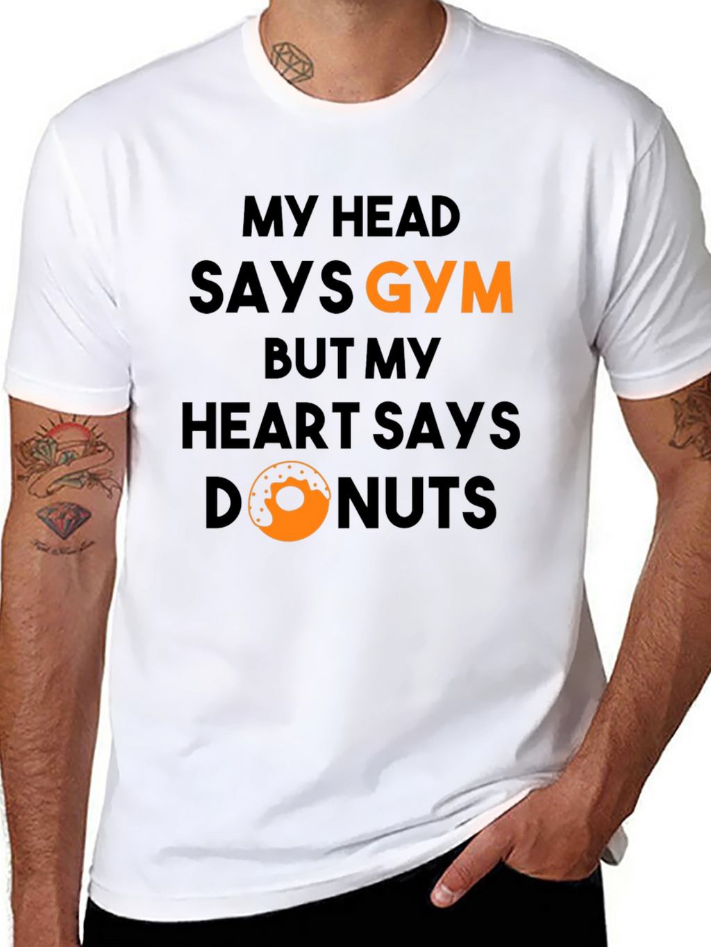Gym vs Donuts Graphic T-Shirt