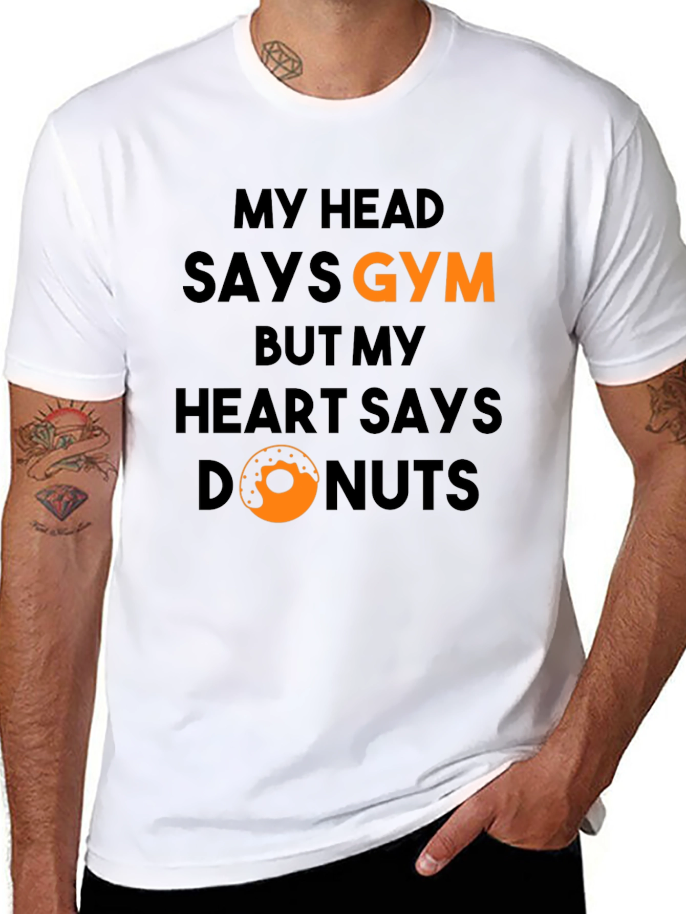 Gym vs Donuts Graphic T-Shirt