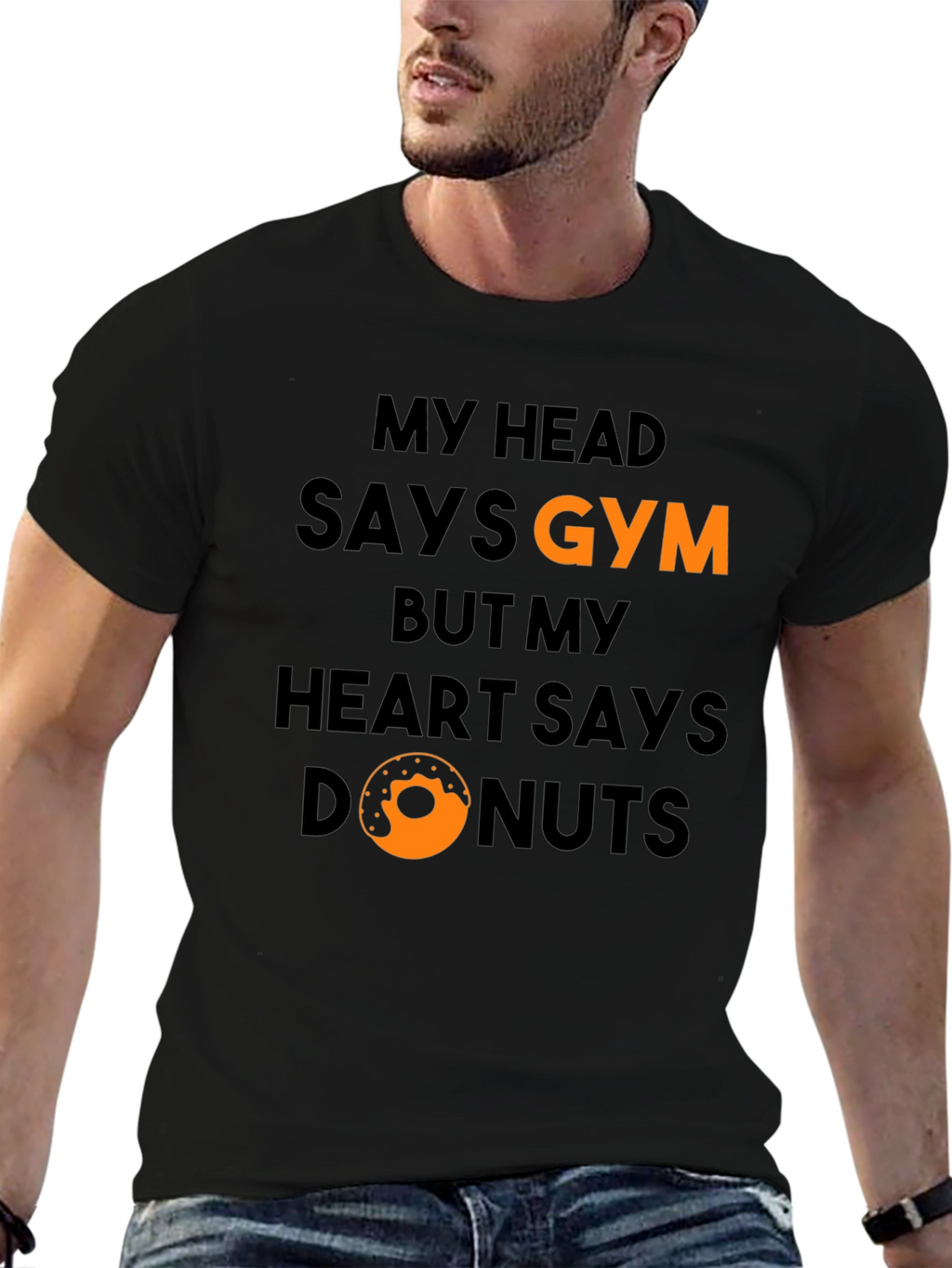 Gym vs Donuts Graphic T-Shirt