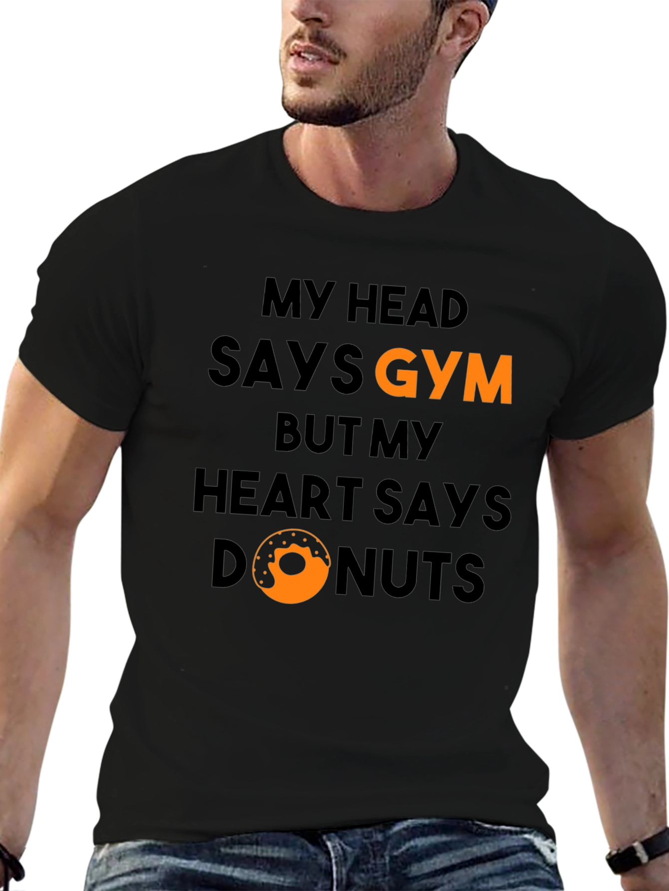 Gym vs Donuts Graphic T-Shirt
