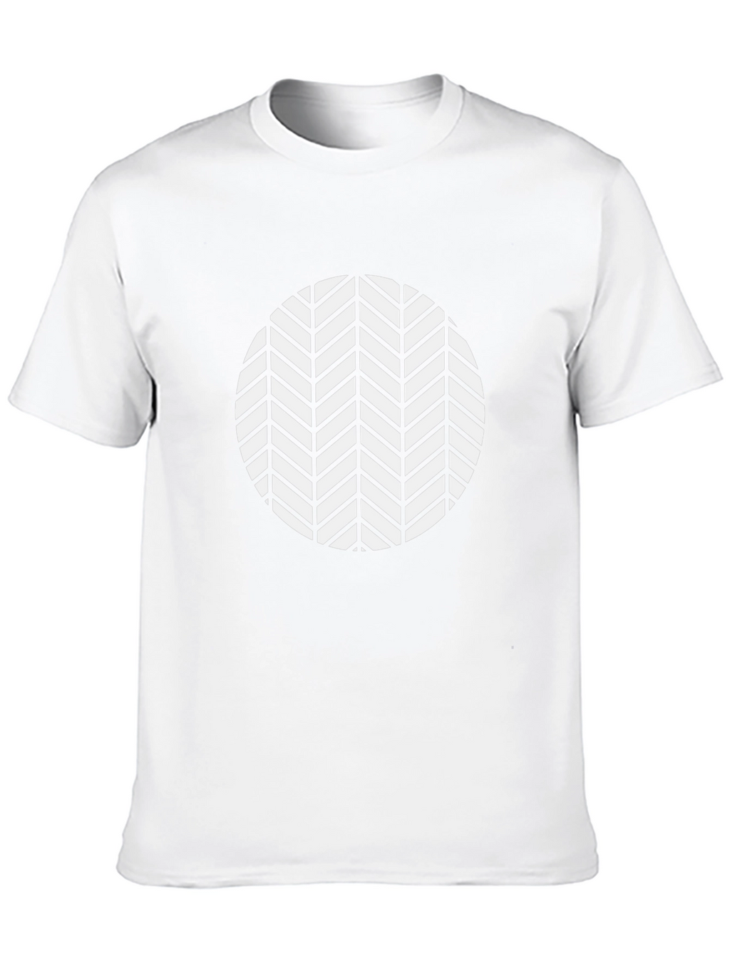 Black Tee with Geometric Chevron Circle