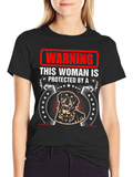 Warning Protected By Rottweiler T-Shirt