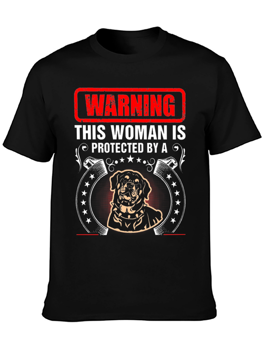 Warning Protected By Rottweiler T-Shirt