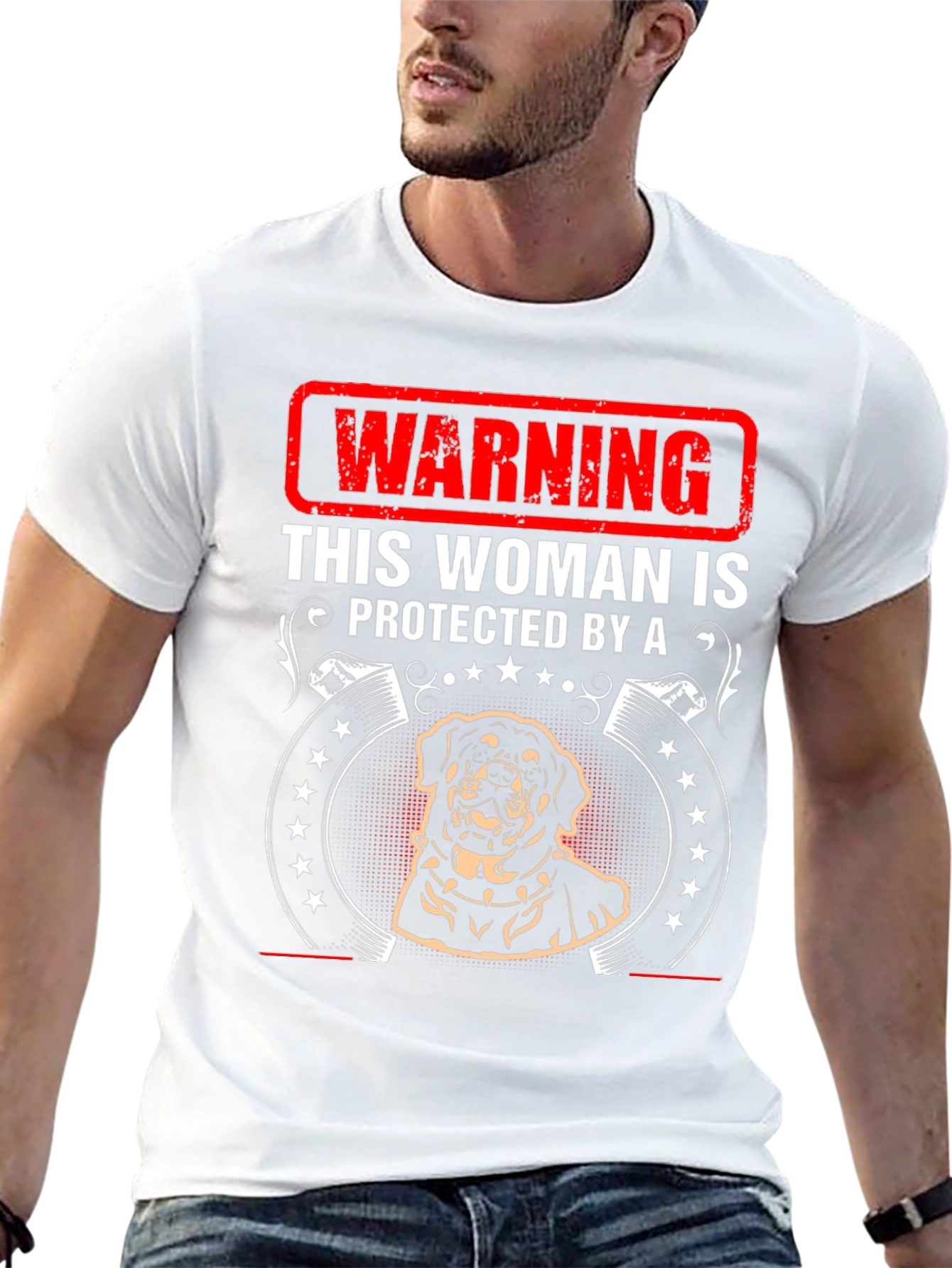 Warning Protected By Rottweiler T-Shirt