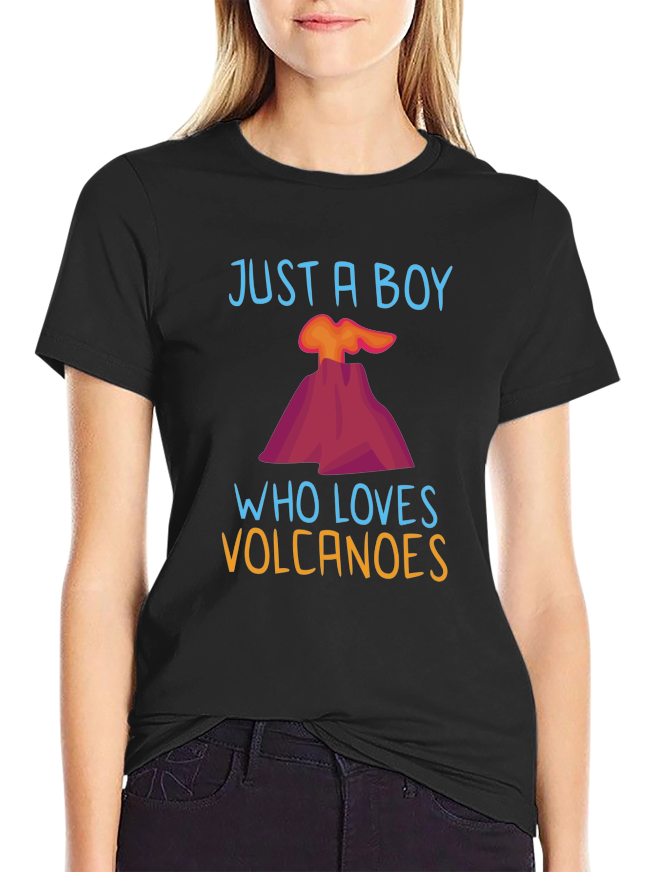 Volcano Lover Graphic Tee - Just a Boy Who Loves Volcanoes T-Shirt