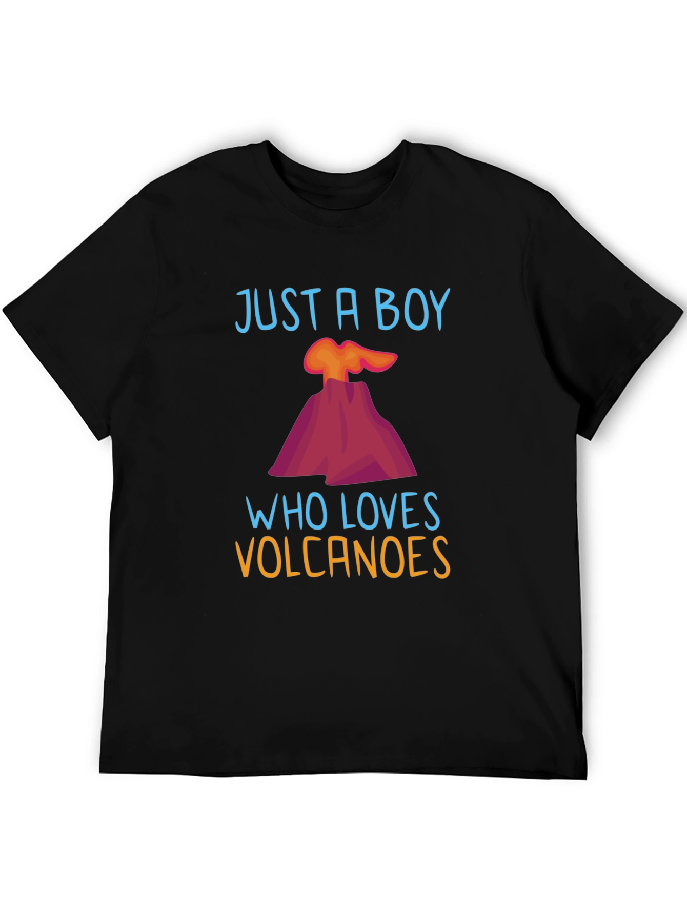 Volcano Lover Graphic Tee - Just a Boy Who Loves Volcanoes T-Shirt