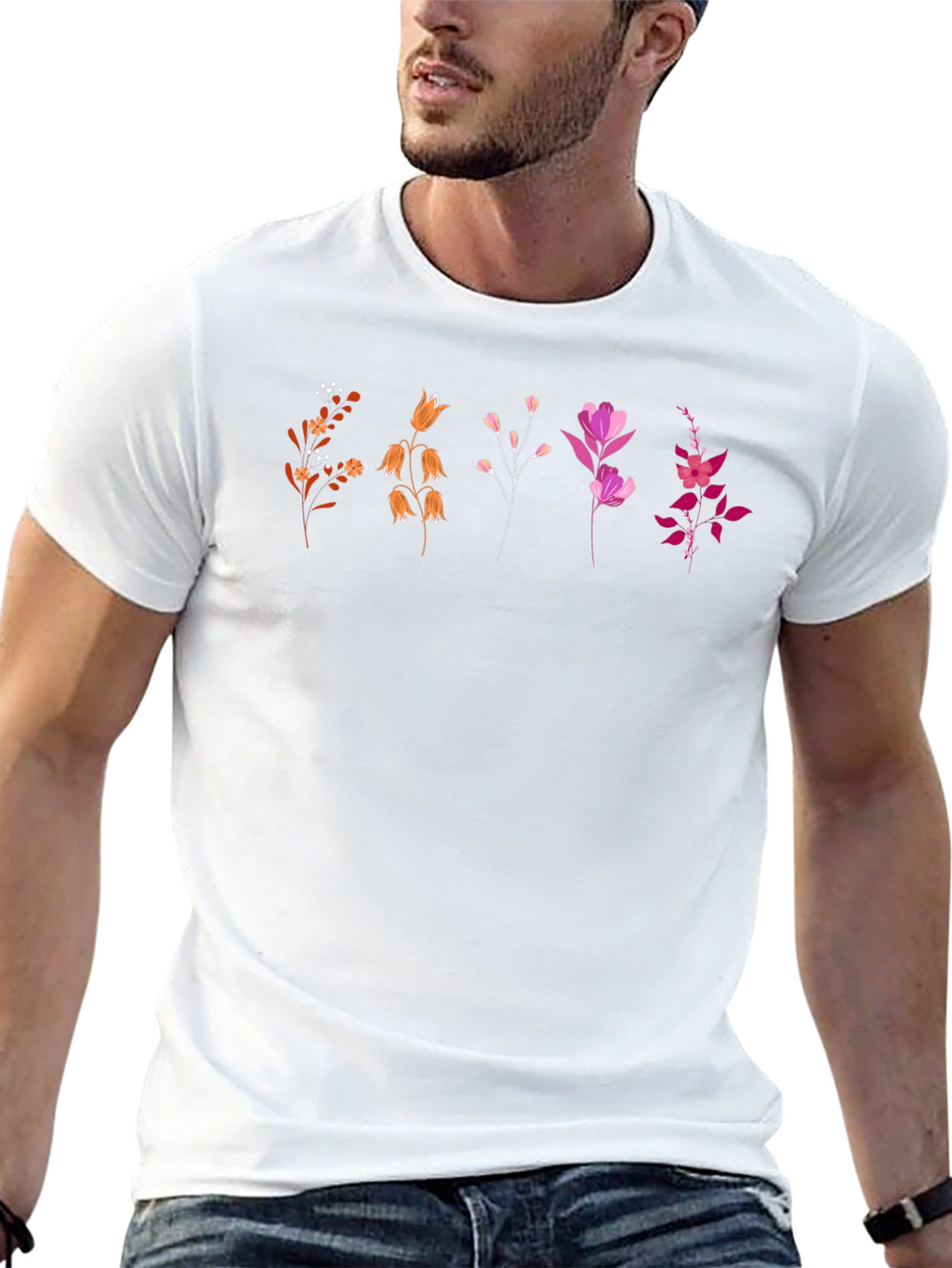 Floral Graphic Tee - Stylish Unisex Black T-Shirt