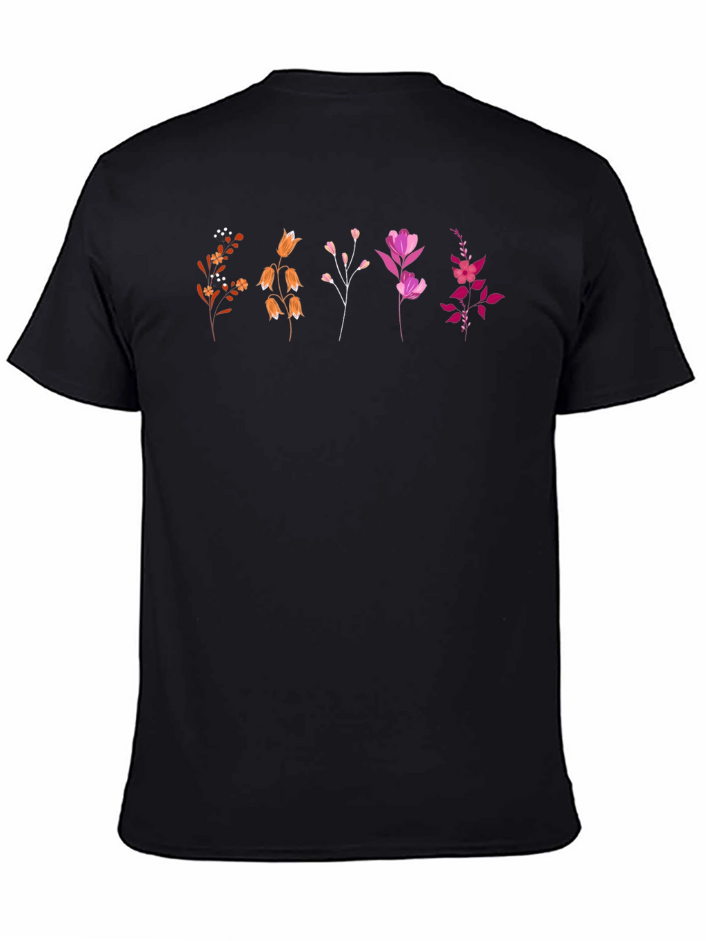 Floral Graphic Tee - Stylish Unisex Black T-Shirt