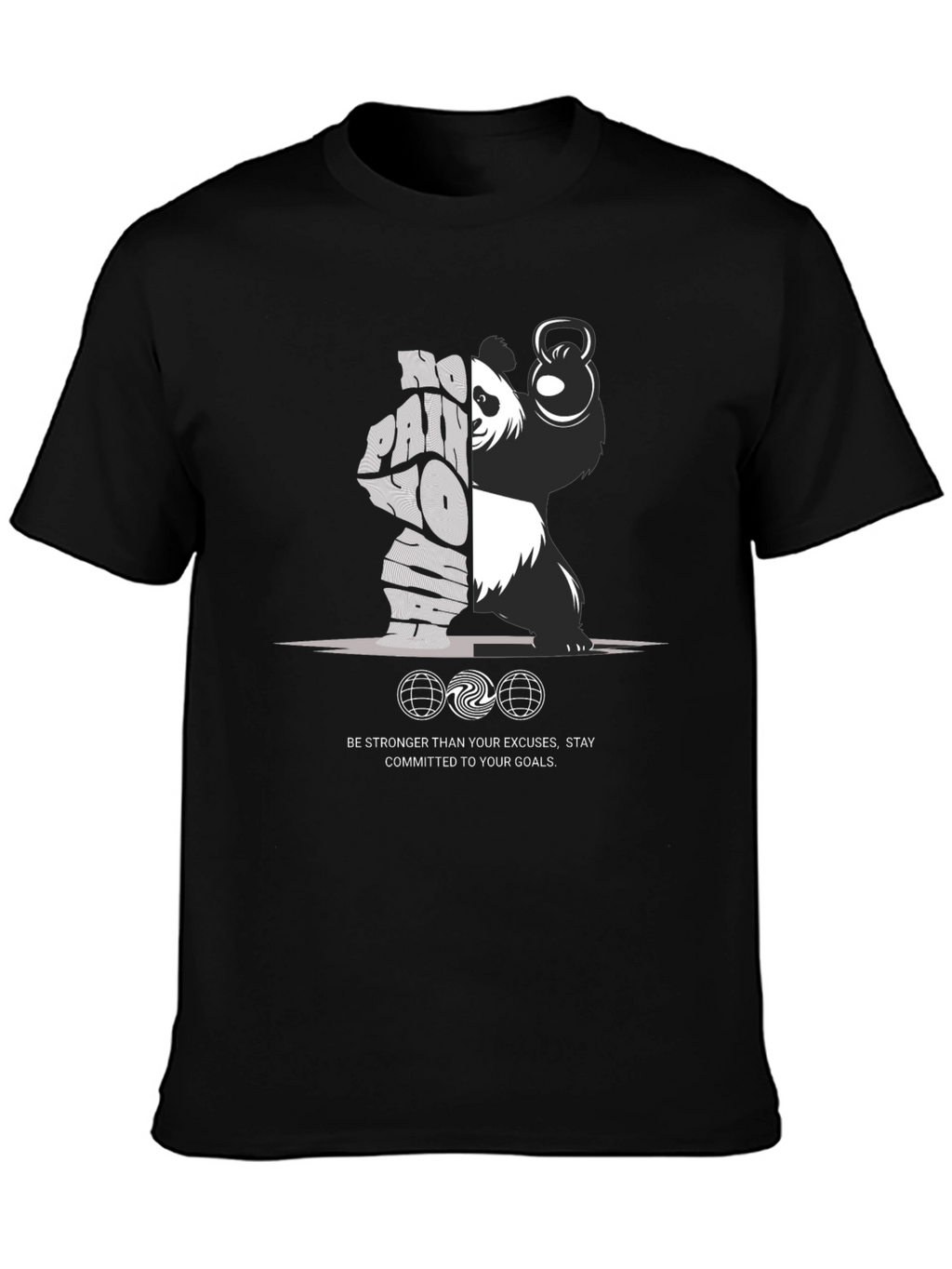 Motivational Panda Lifting Kettlebell T-Shirt