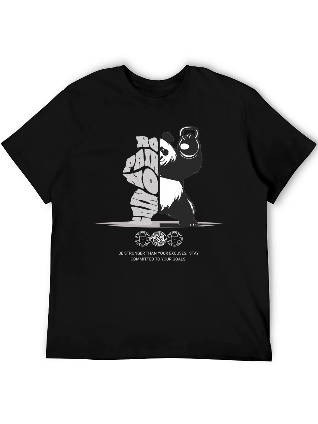 Motivational Panda Lifting Kettlebell T-Shirt