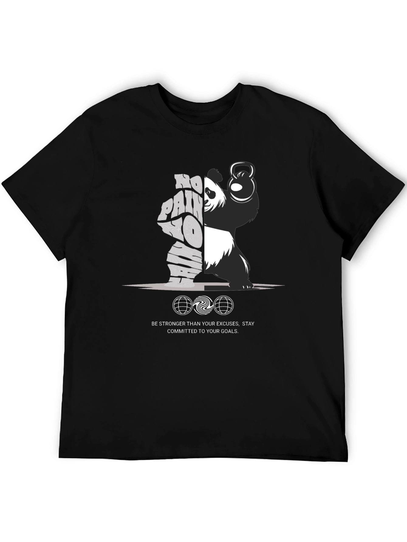 Motivational Panda Lifting Kettlebell T-Shirt
