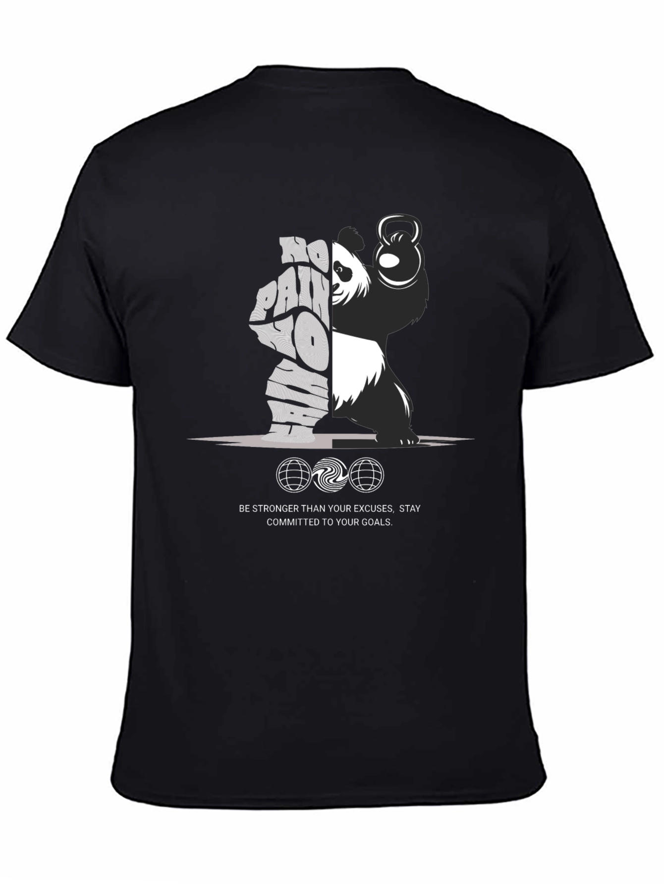 Motivational Panda Lifting Kettlebell T-Shirt