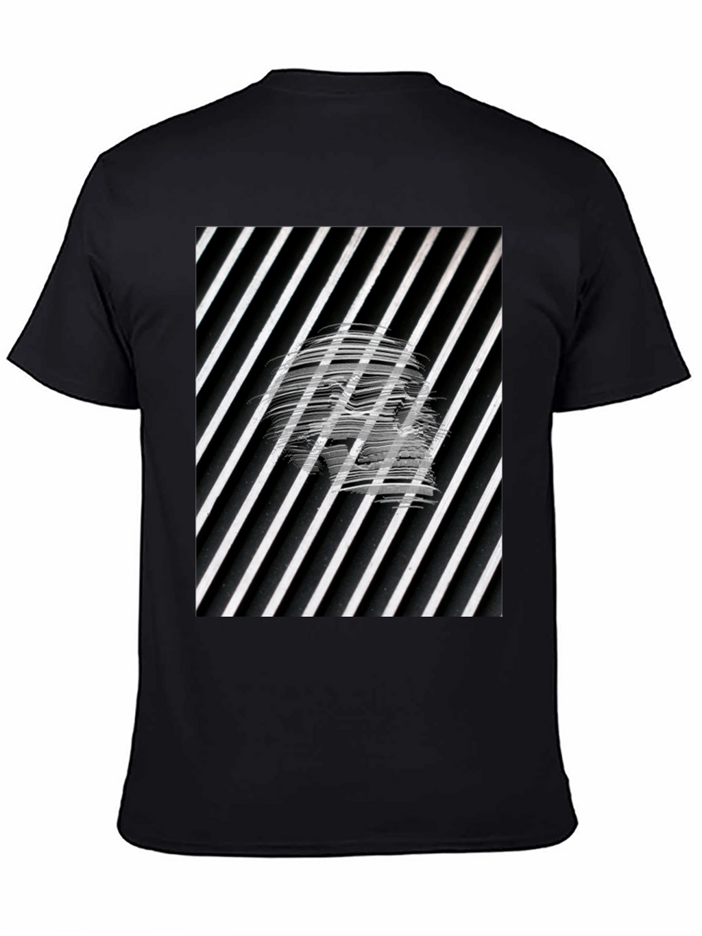 Abstract Graphic Tee - Black Cotton Blend