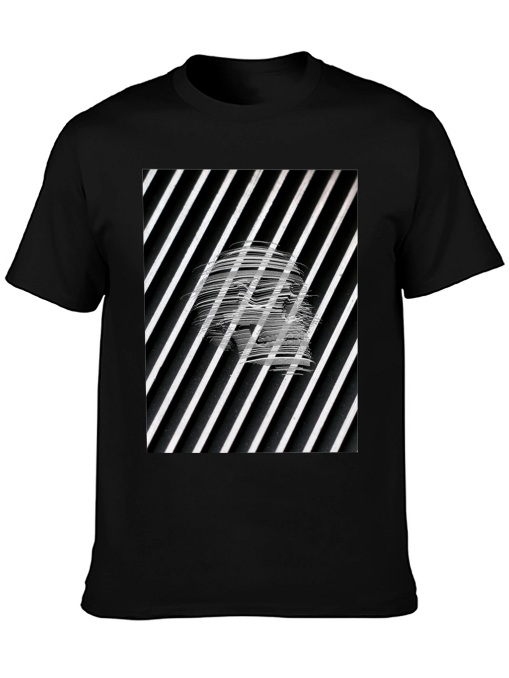 Abstract Graphic Tee - Black Cotton Blend