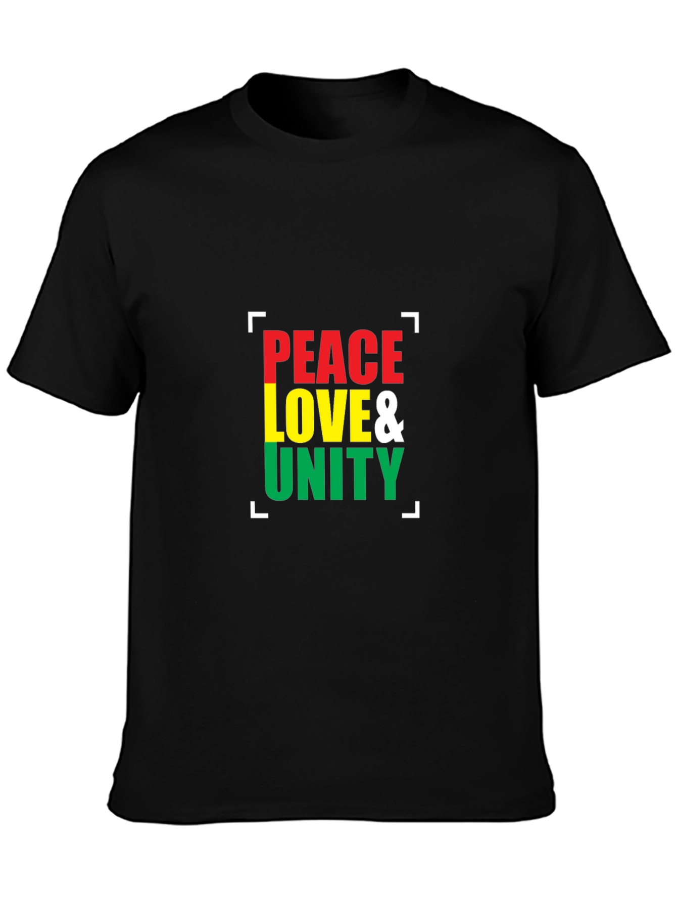 Peace Love & Unity Graphic Tee - Rasta Colors