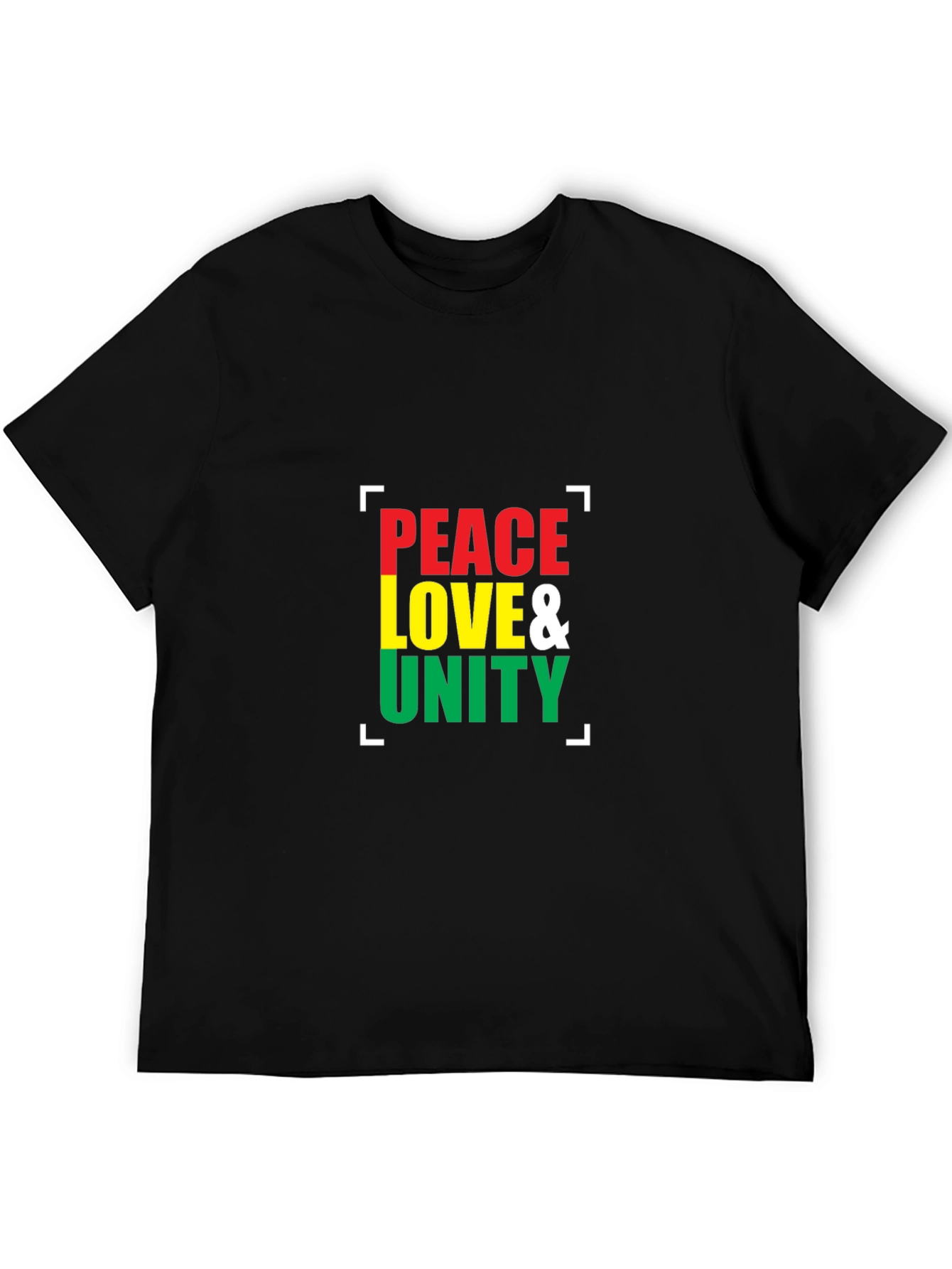 Peace Love & Unity Graphic Tee - Rasta Colors