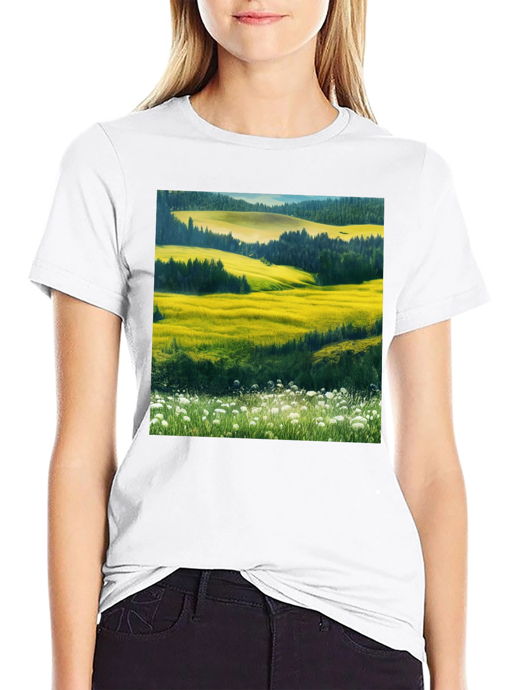 Vibrant Landscape Graphic T-Shirt