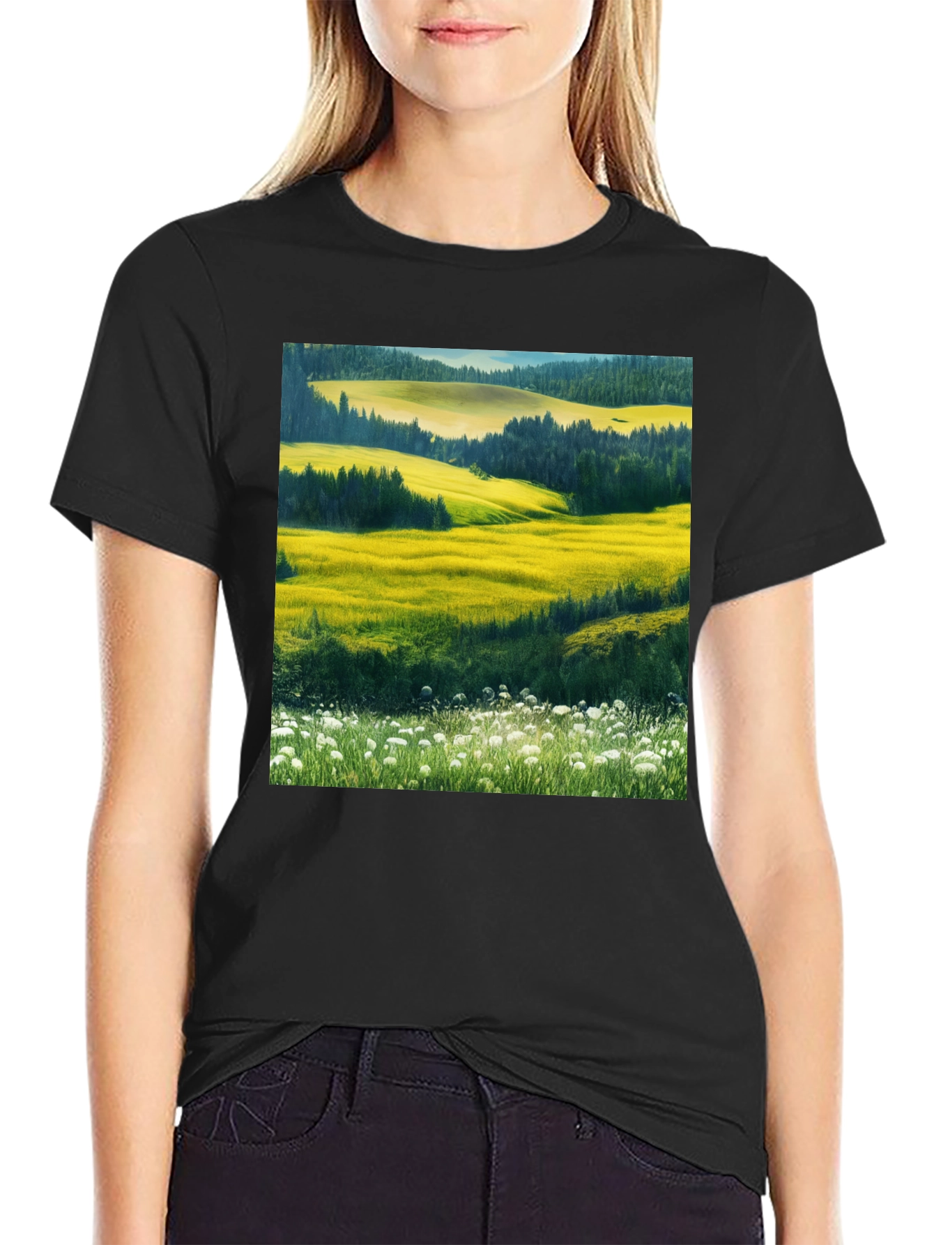 Vibrant Landscape Graphic T-Shirt