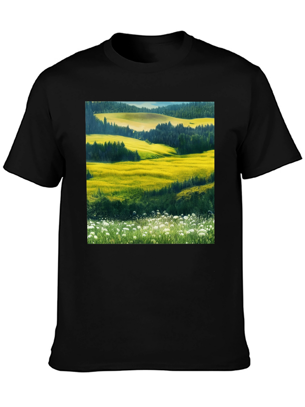 Vibrant Landscape Graphic T-Shirt