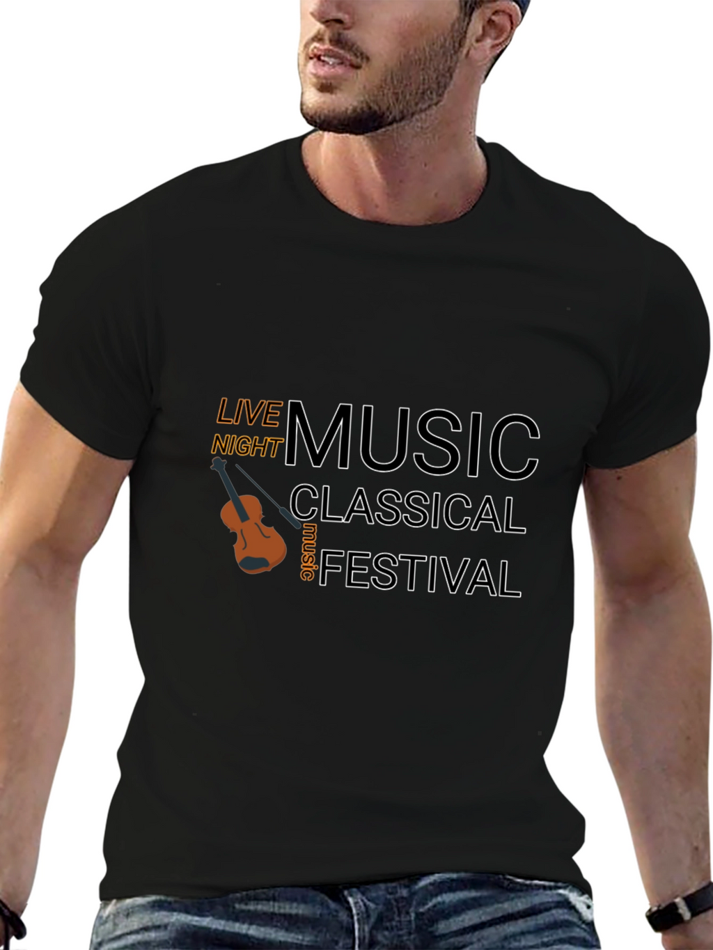 Live Music Festival Black T-Shirt