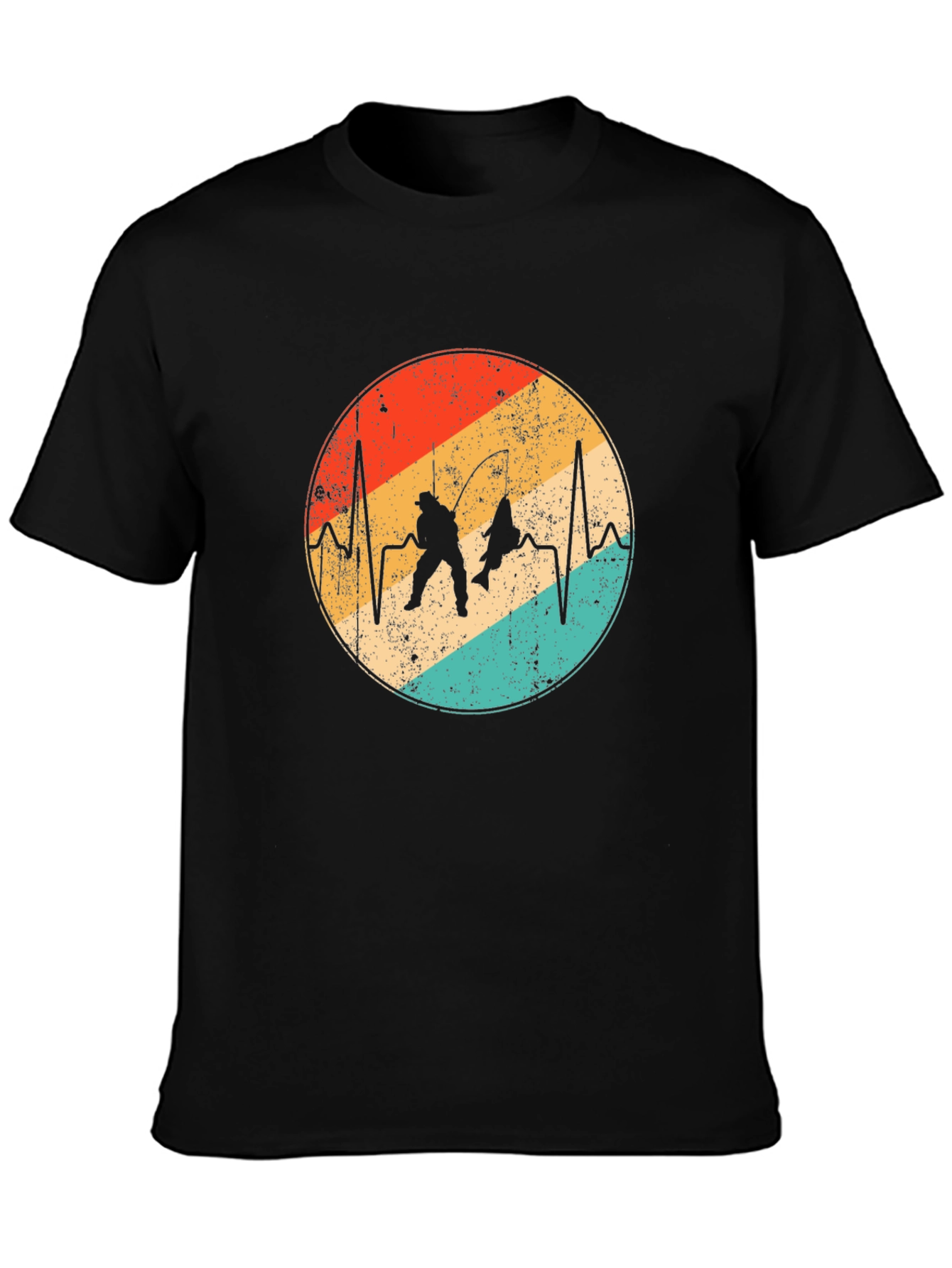 Fishing Heartbeat T-Shirt: Retro Angler Style