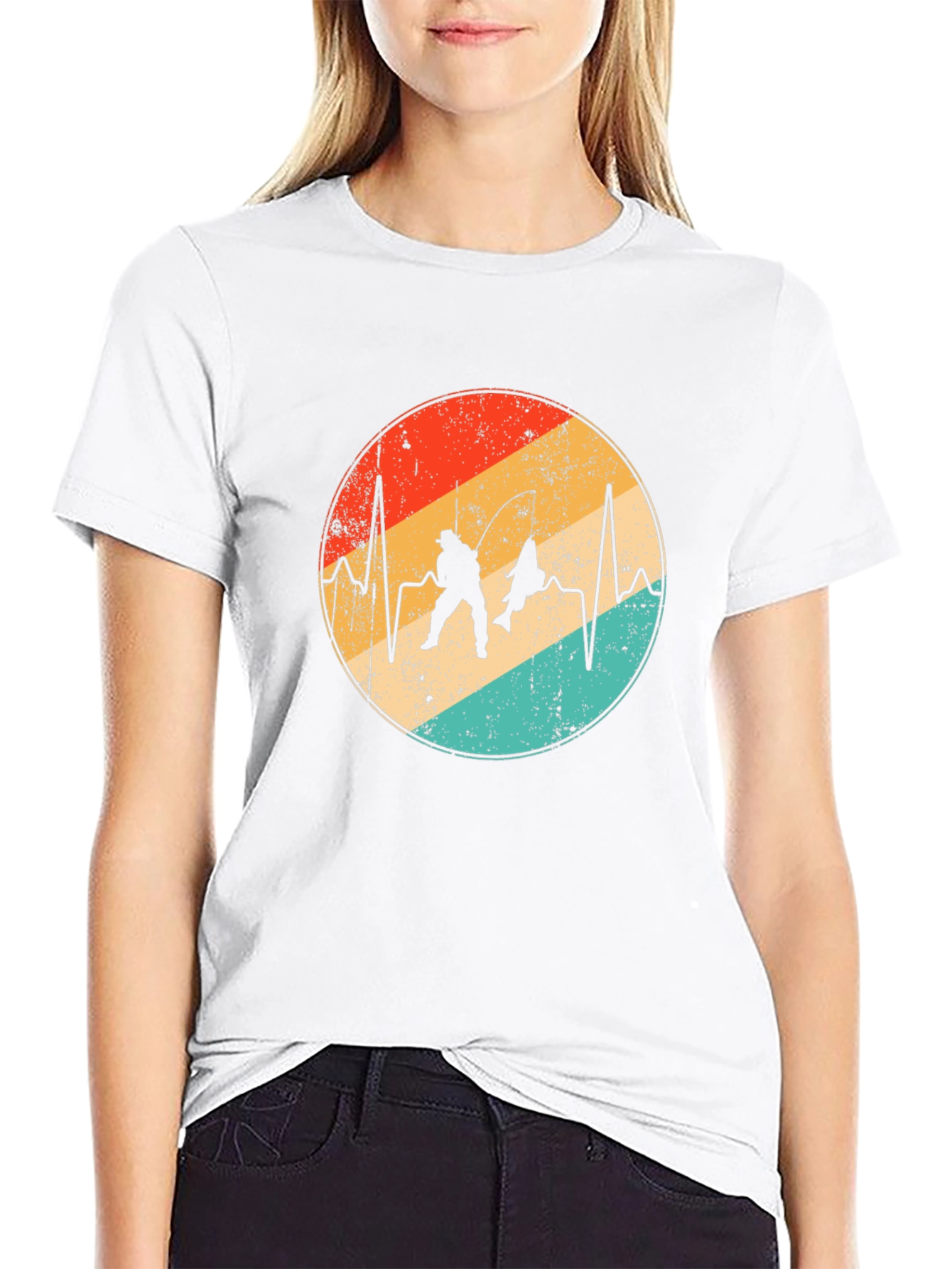 Fishing Heartbeat T-Shirt: Retro Angler Style
