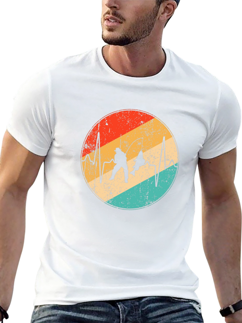 Fishing Heartbeat T-Shirt: Retro Angler Style