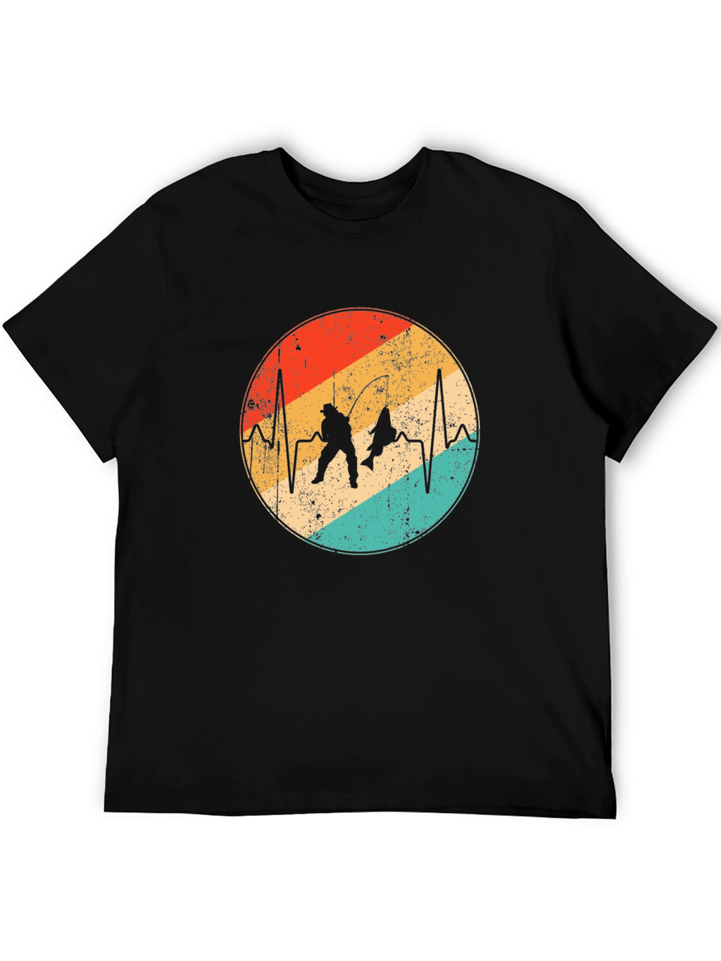 Fishing Heartbeat T-Shirt: Retro Angler Style