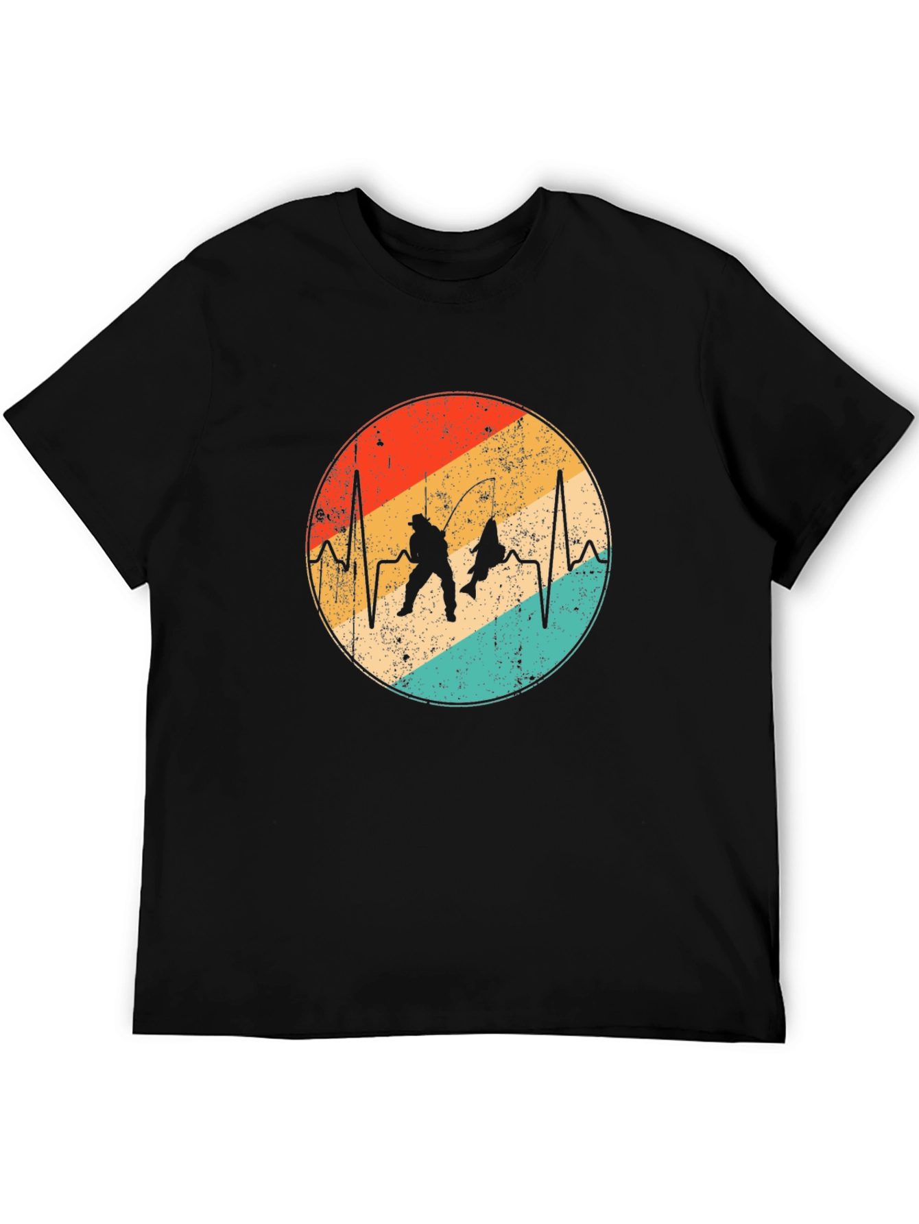 Fishing Heartbeat T-Shirt: Retro Angler Style