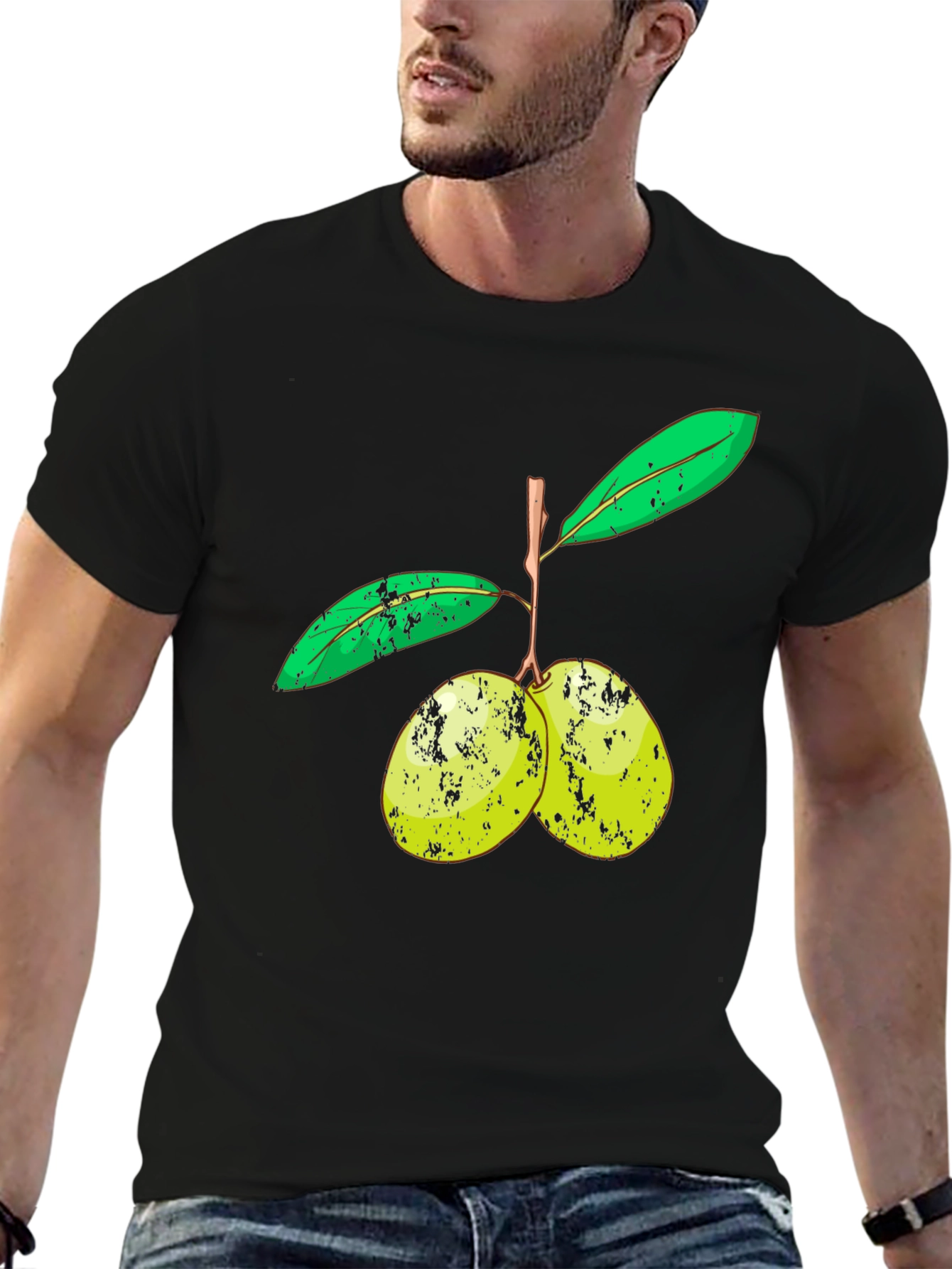 Olive Branch Graphic Tee - Unisex Black T-Shirt
