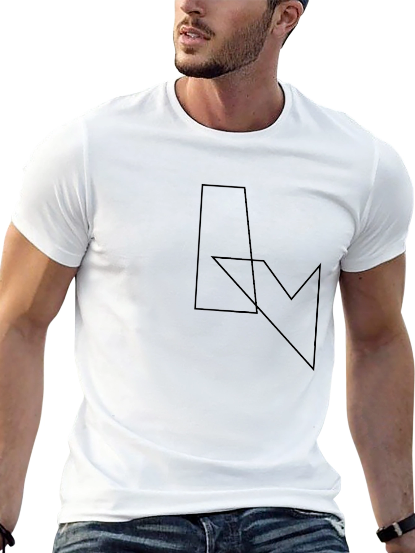 Minimalist Geometric Black T-Shirt