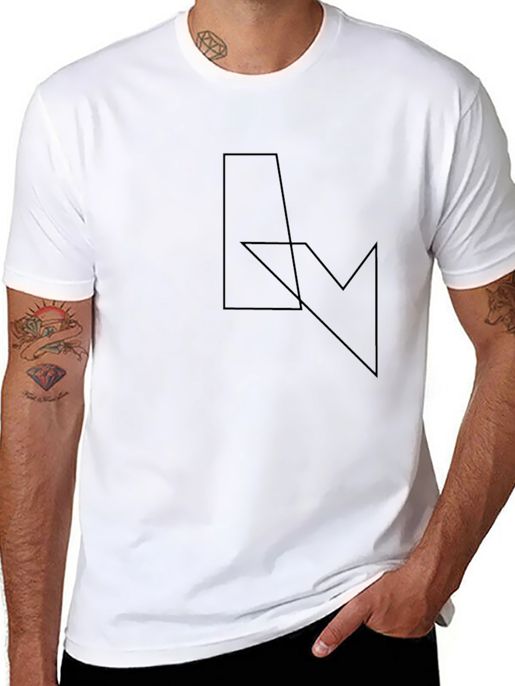 Minimalist Geometric Black T-Shirt