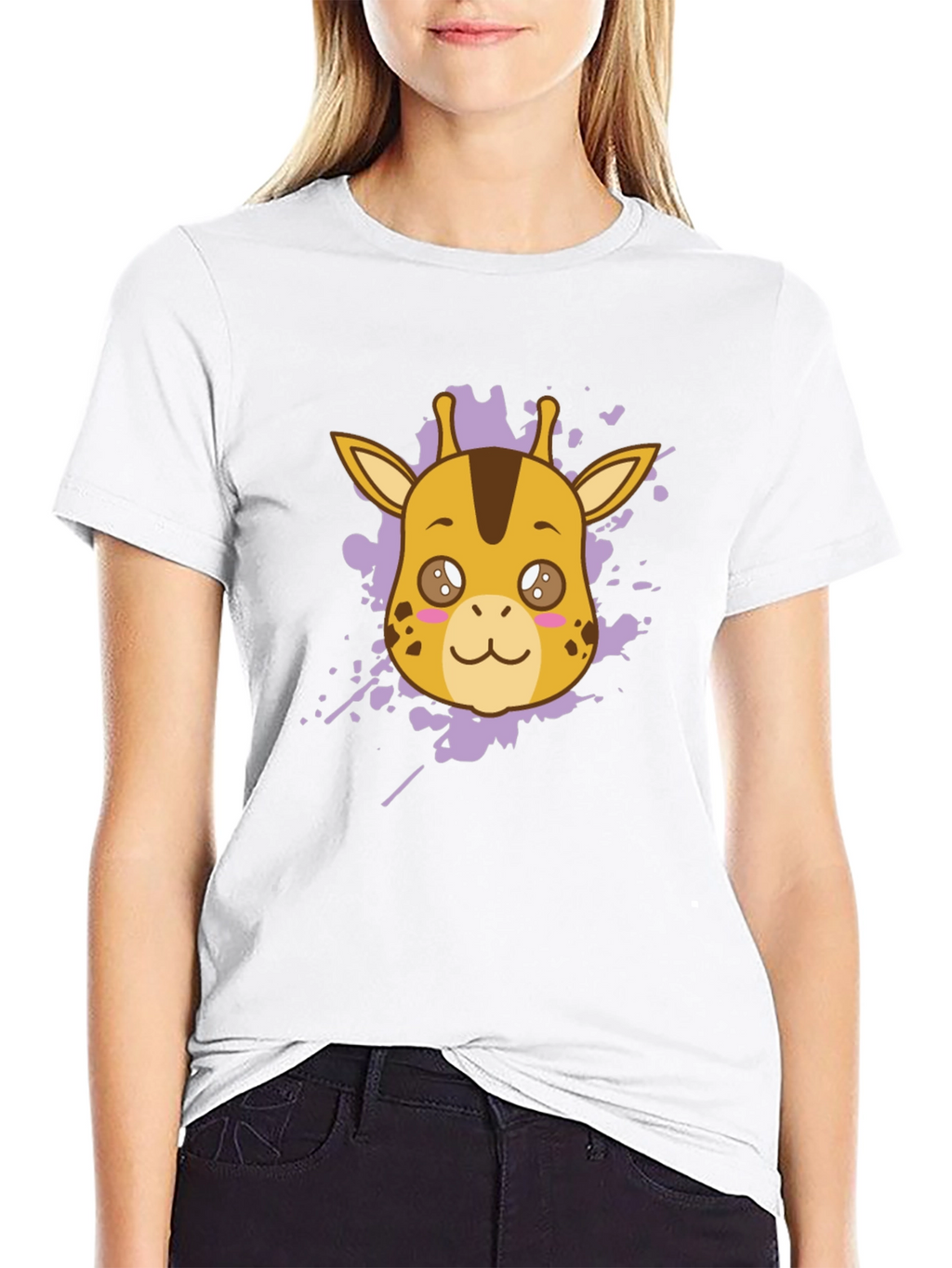 Giraffe Graphic Tee - Stylish Black T-Shirt