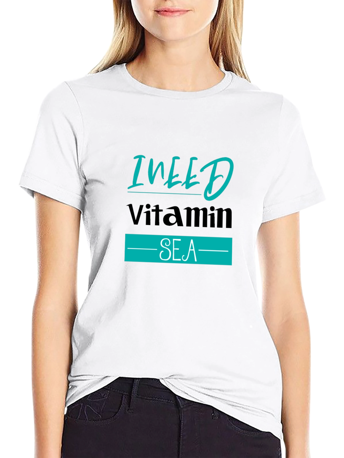 I NEED Vitamin SEA Black T-Shirt