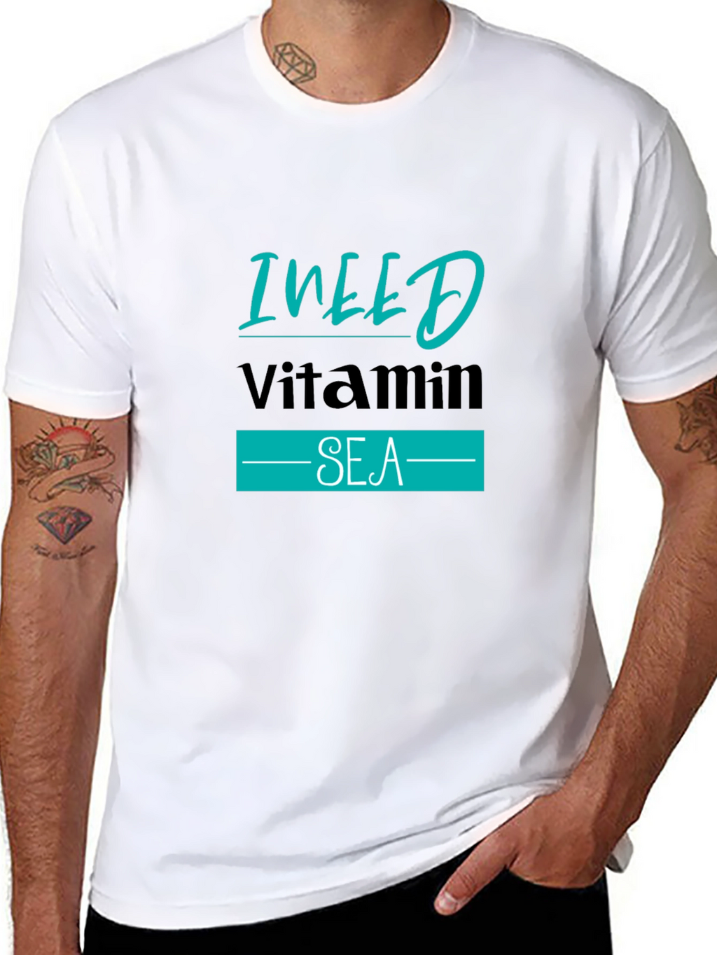 I NEED Vitamin SEA Black T-Shirt
