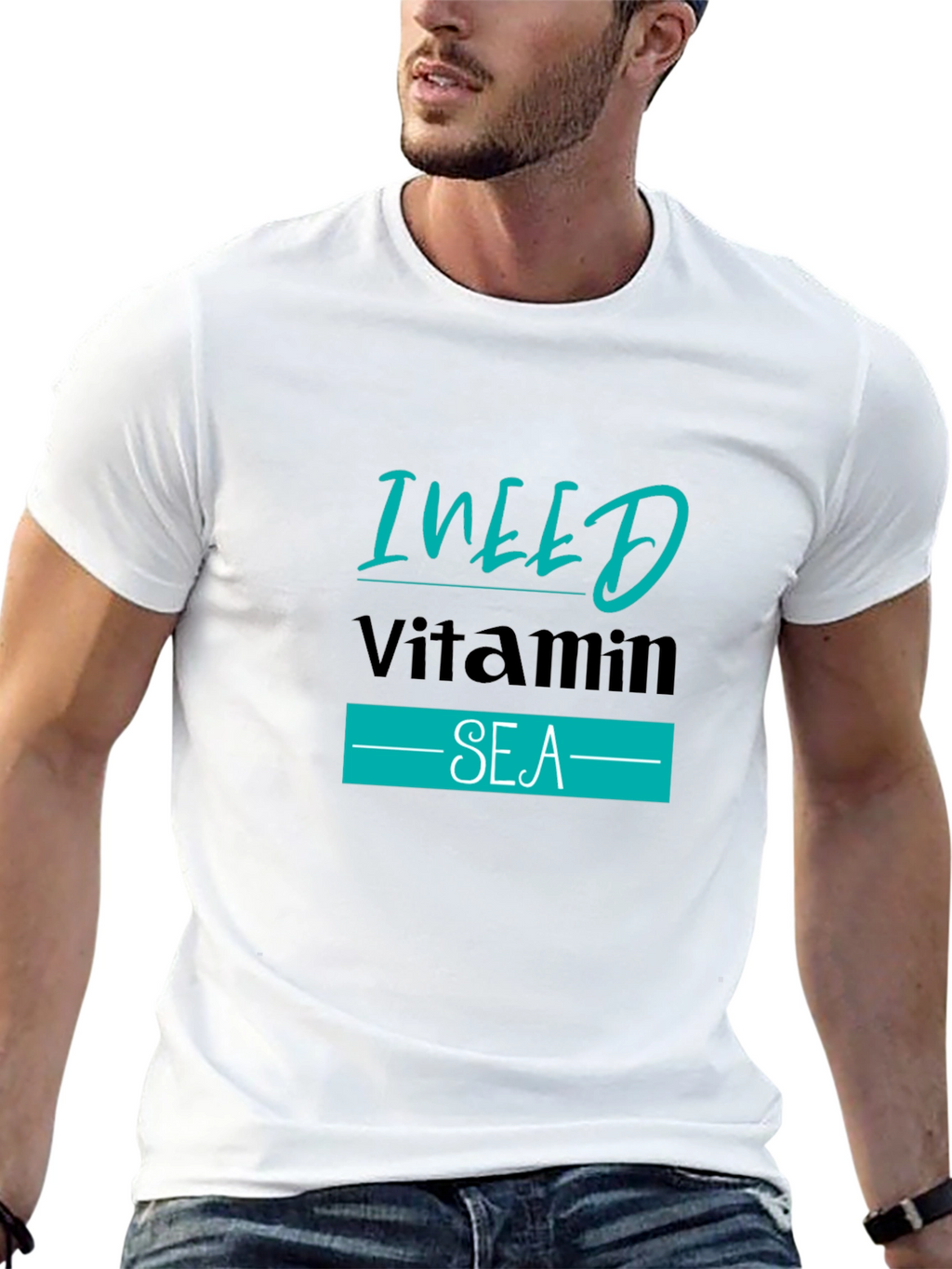 I NEED Vitamin SEA Black T-Shirt