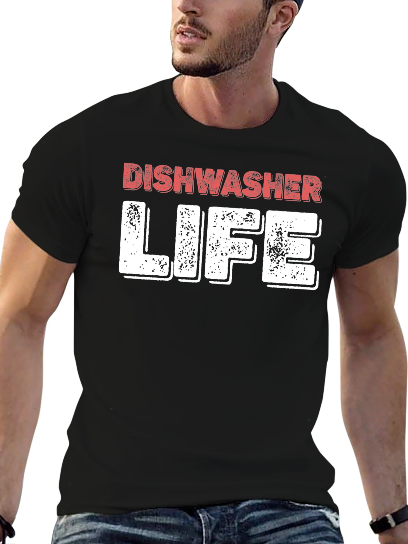 Dishwasher Life Black Crewneck T-Shirt