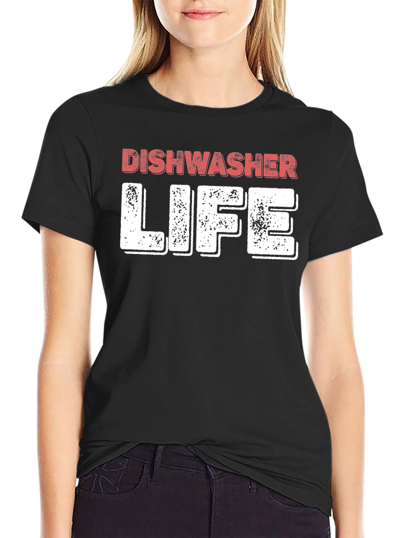 Dishwasher Life Black Crewneck T-Shirt