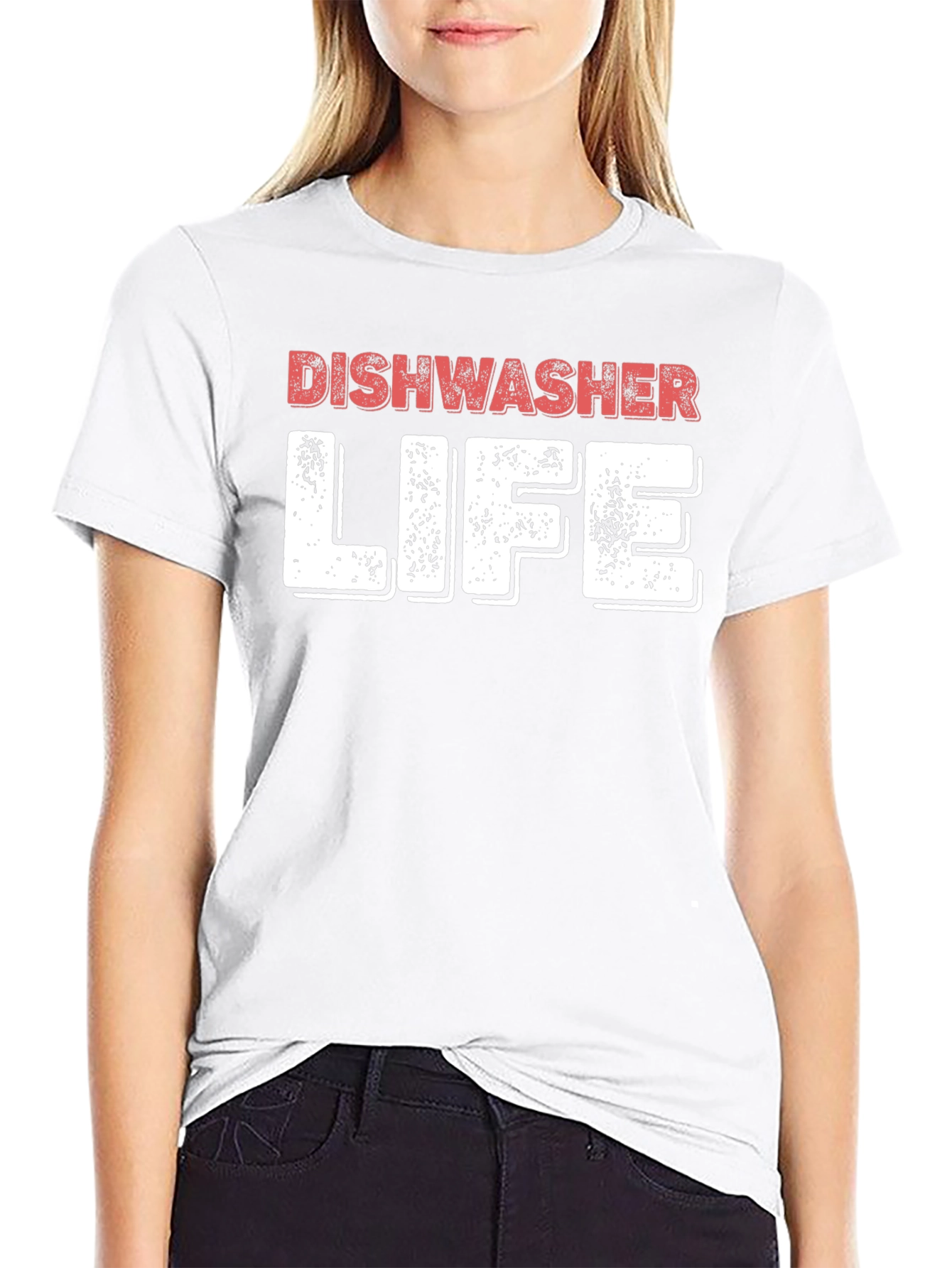 Dishwasher Life Black Crewneck T-Shirt