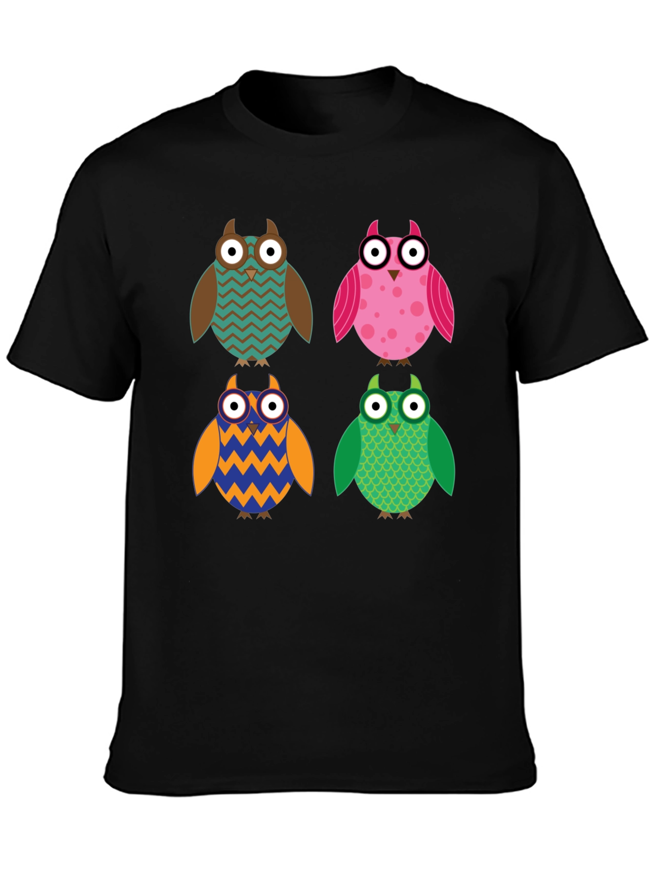 Colorful Owl T-Shirt: Cute Cartoon Design