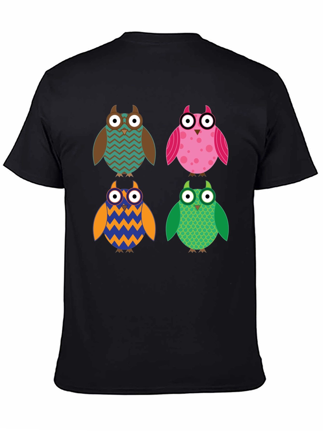 Colorful Owl T-Shirt: Cute Cartoon Design