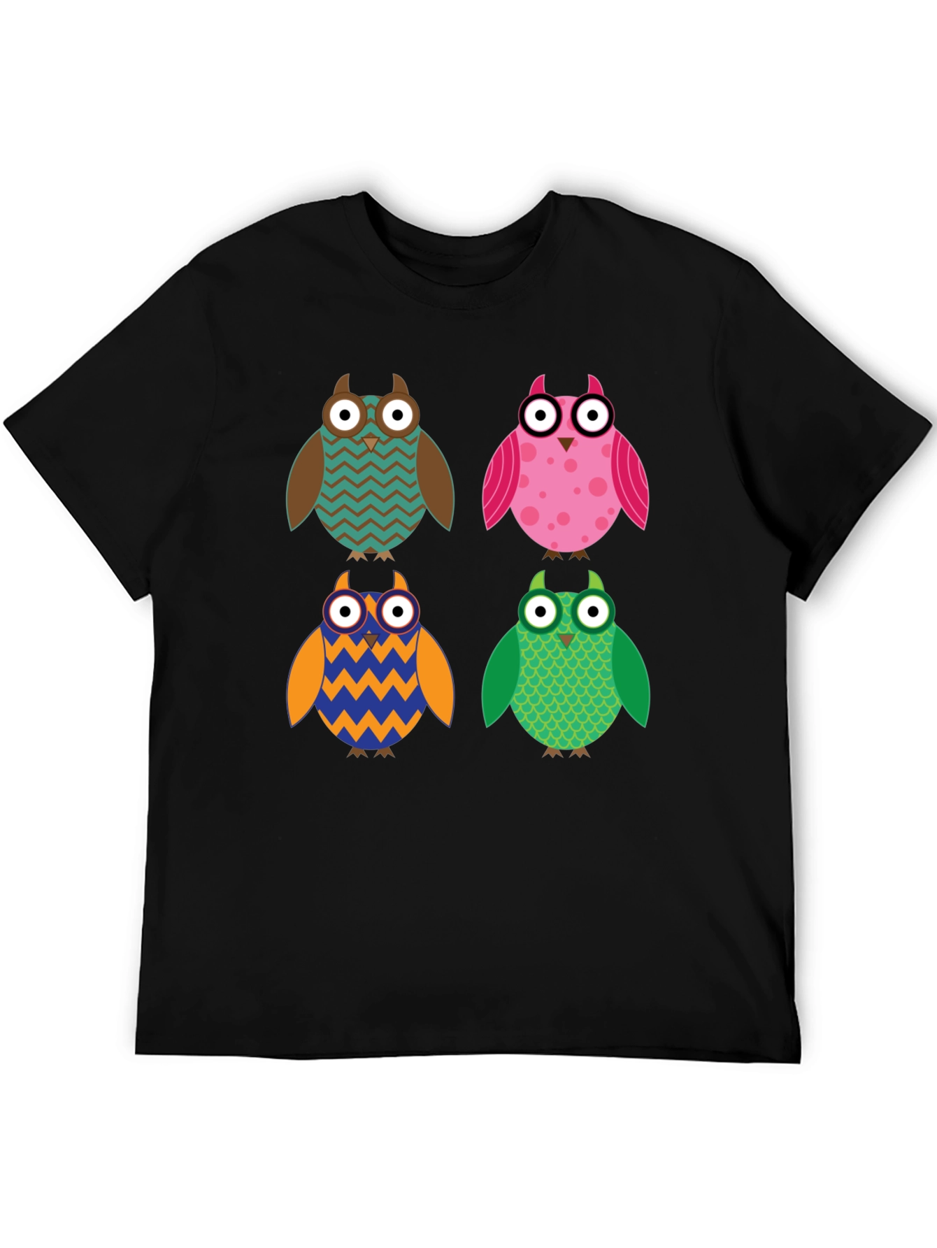 Colorful Owl T-Shirt: Cute Cartoon Design