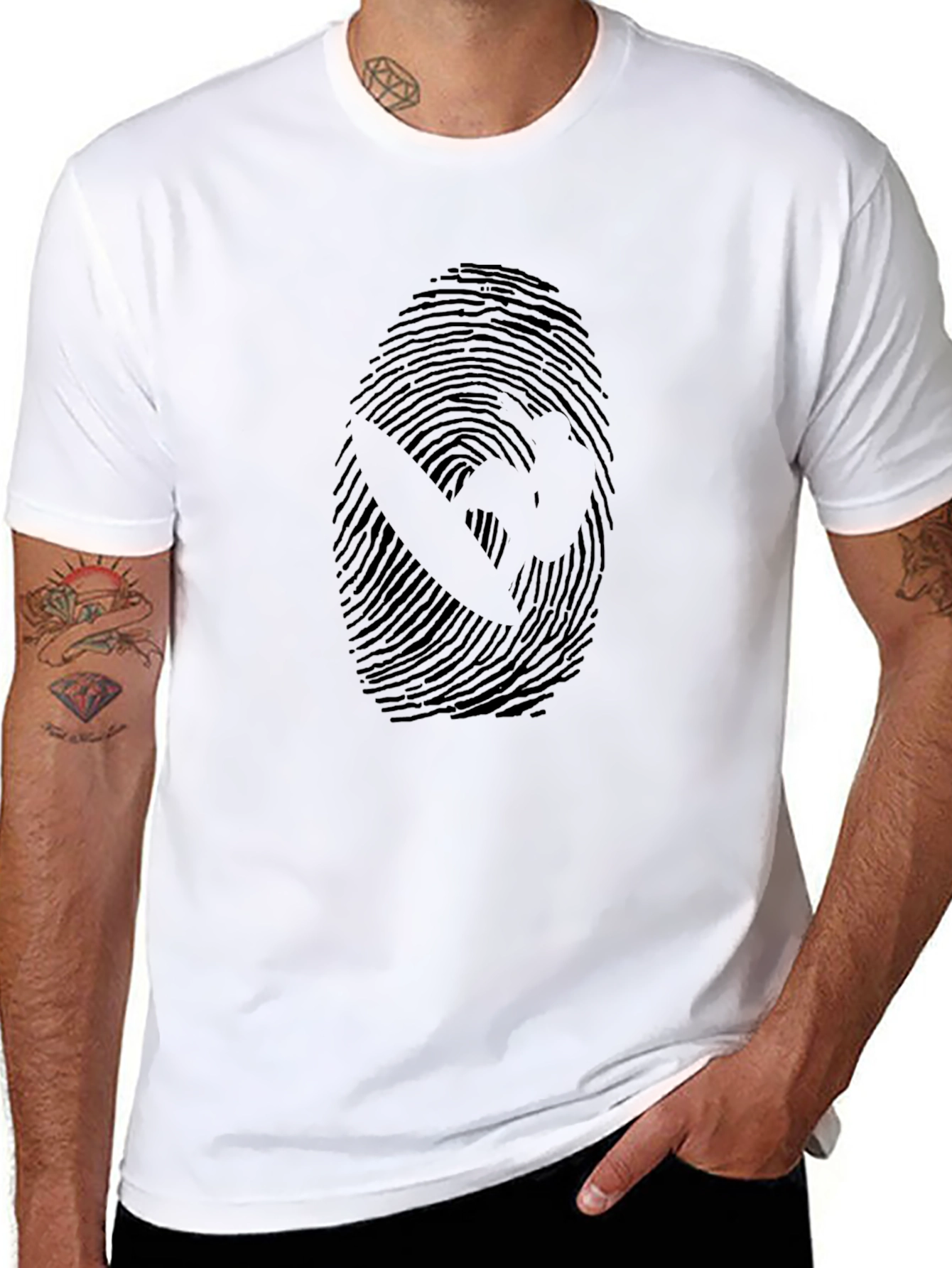 Graphic Fingerprint T-Shirt - Unique Design