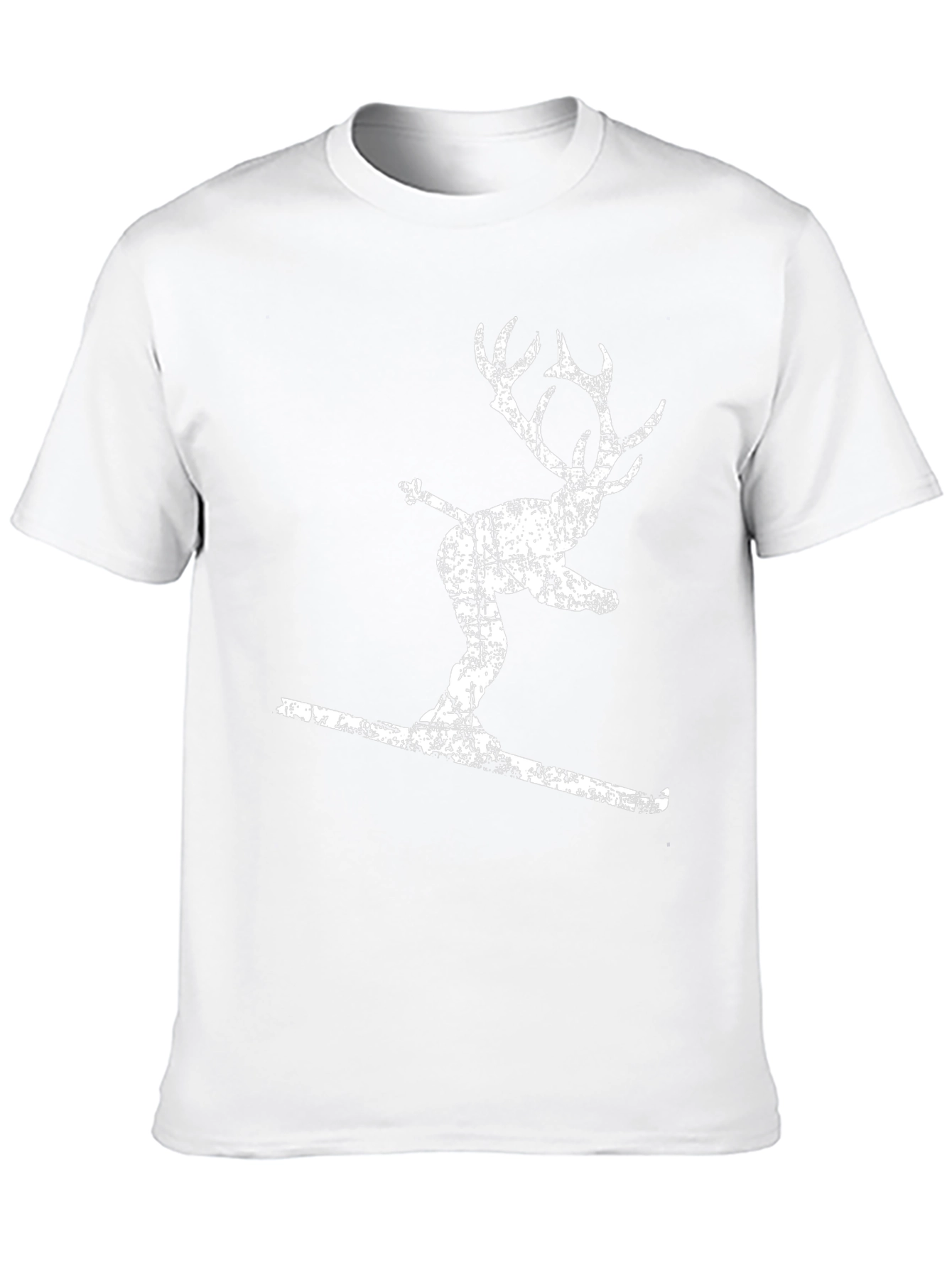 Skiing Reindeer Graphic Tee - Black