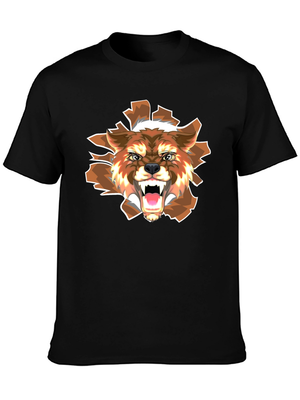 Wolf Graphic Print T-Shirt - Fierce Animal Design