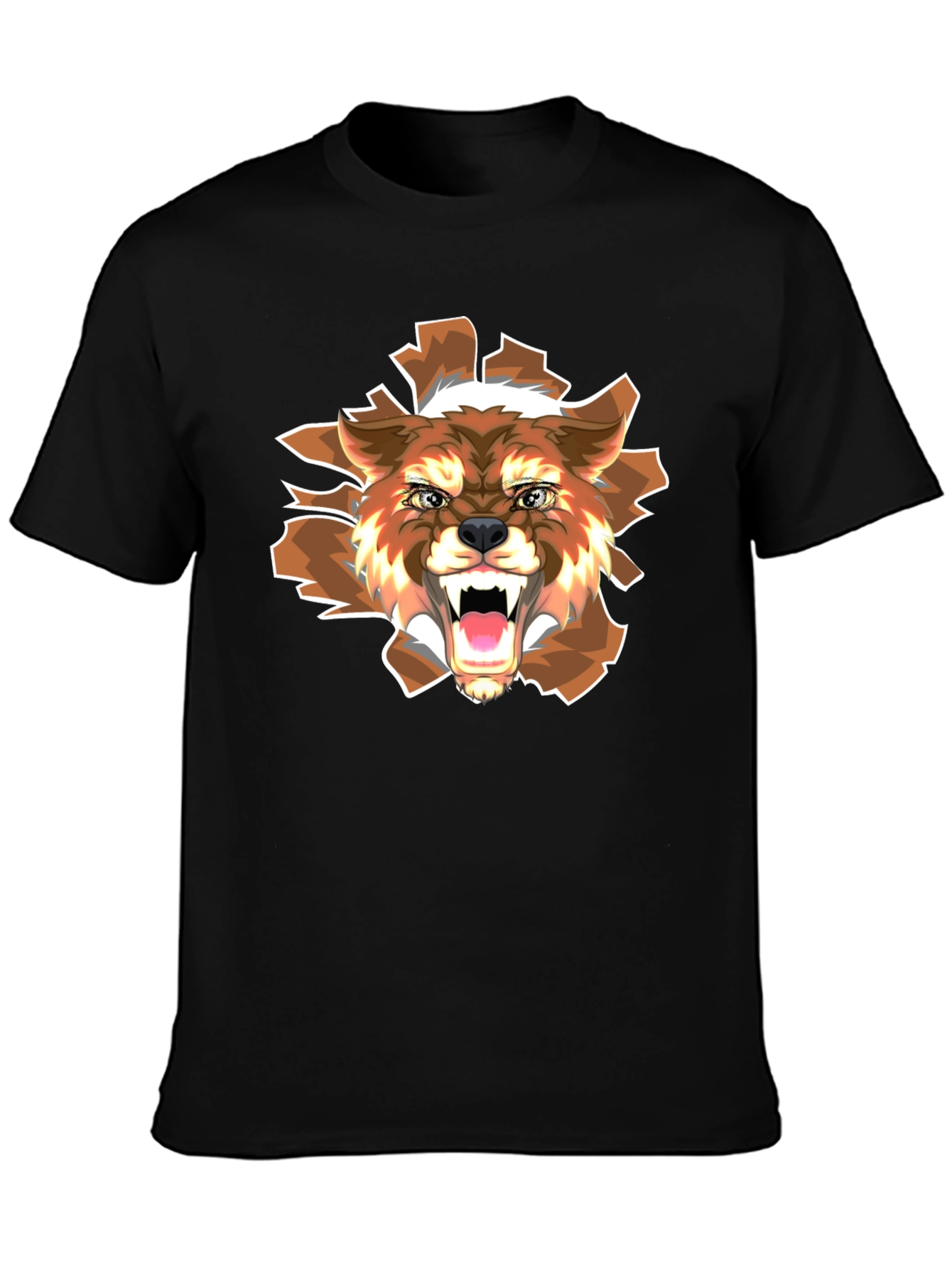 Wolf Graphic Print T-Shirt - Fierce Animal Design